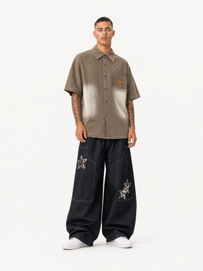 OYL-Lab Gradient Bleach Washed Short Sleeve Shirt
