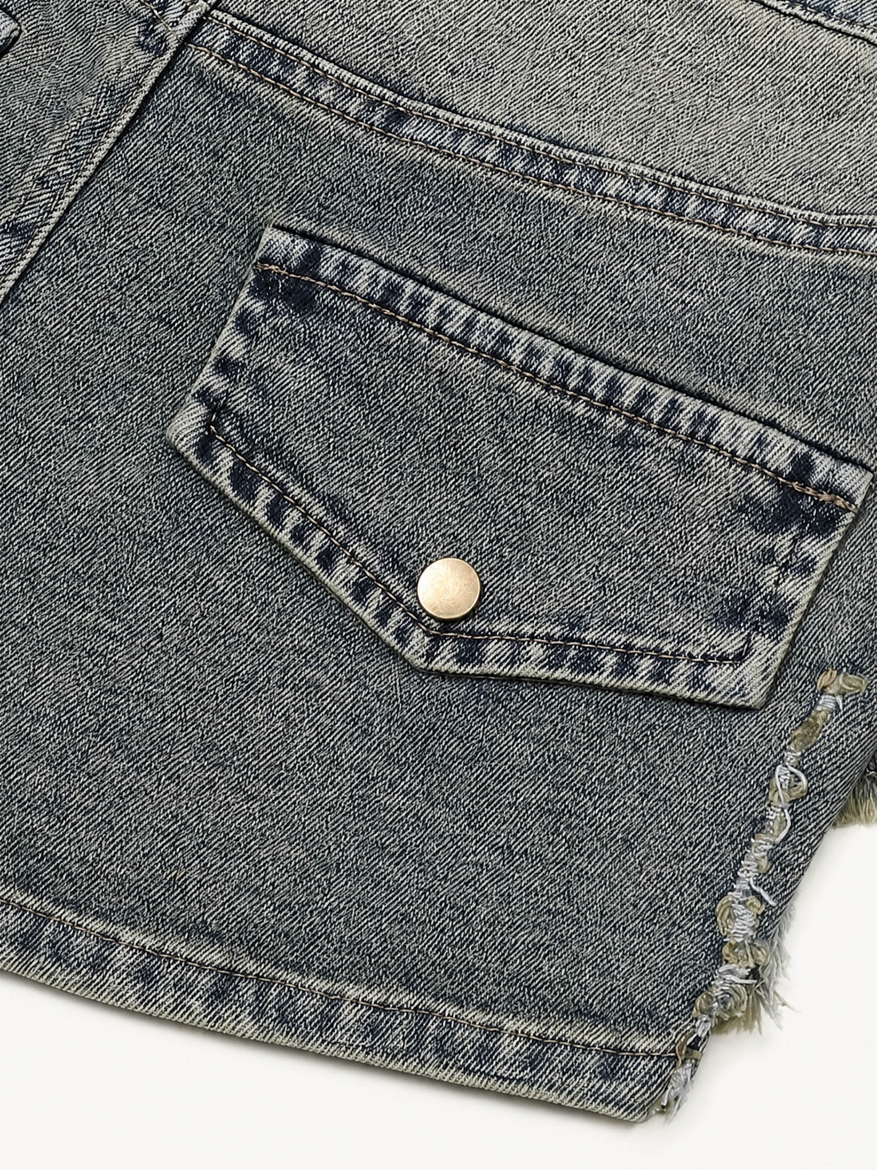 OYL-Lab Women Asymmetrical Pleated Denim Skort