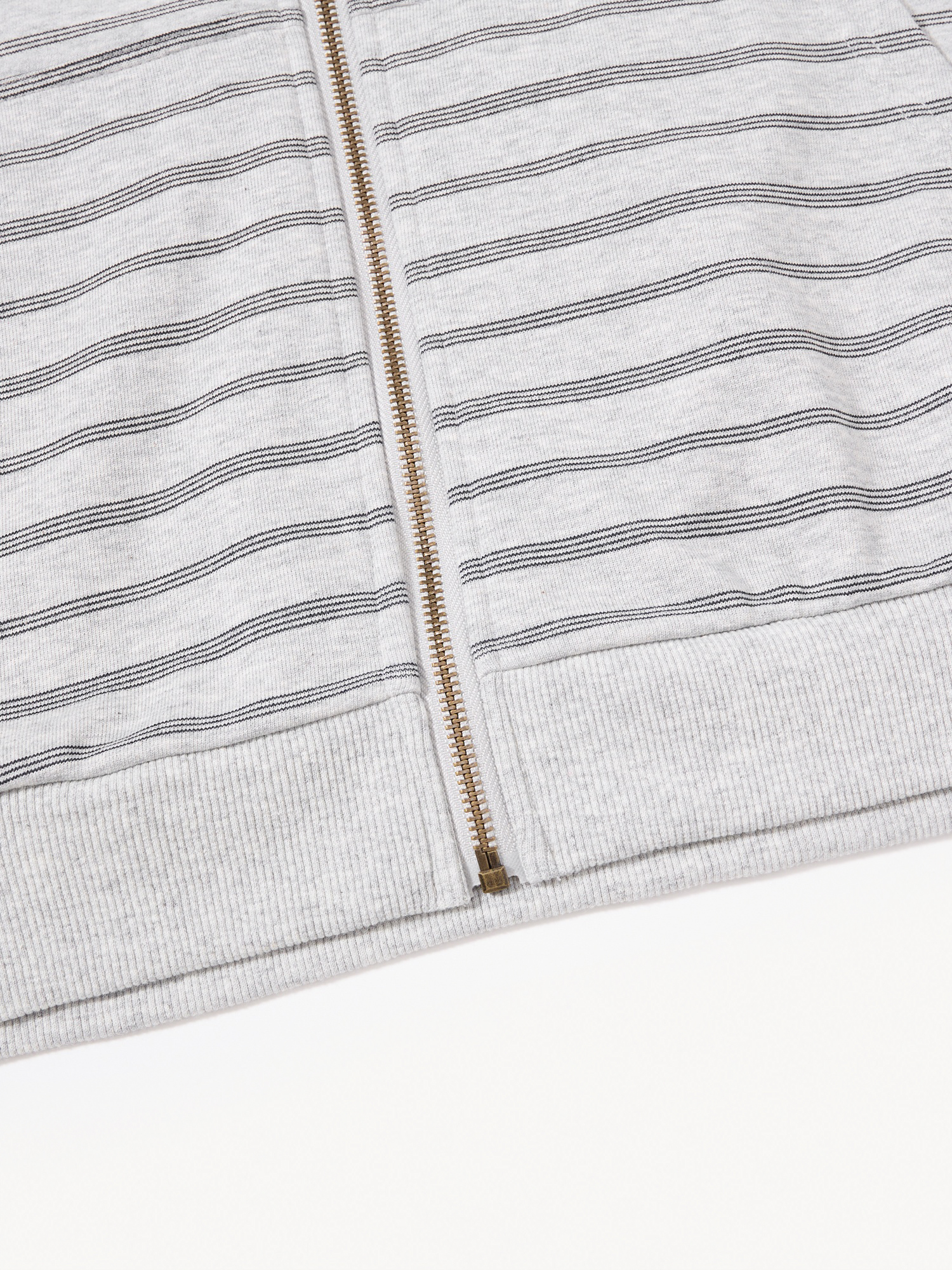 OYL‑Lab Striped Full‑Zip Cropped Hoodie
