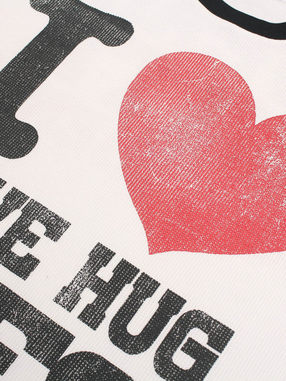 OYL-Lab Vintage Heart Slogan Waffle Tee