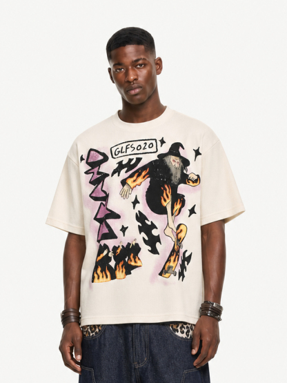 [Copy][Copy][Copy][Copy][Copy][Copy][Copy][Copy]OYL-Lab Waffle Rib Distressed Letter Print Tee
