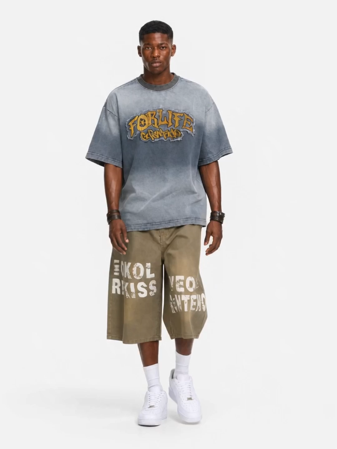 OYL-Lab Vintage  Letter Jorts
