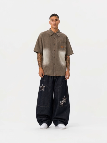 OYL-Lab Gradient Bleach Washed Short Sleeve Shirt