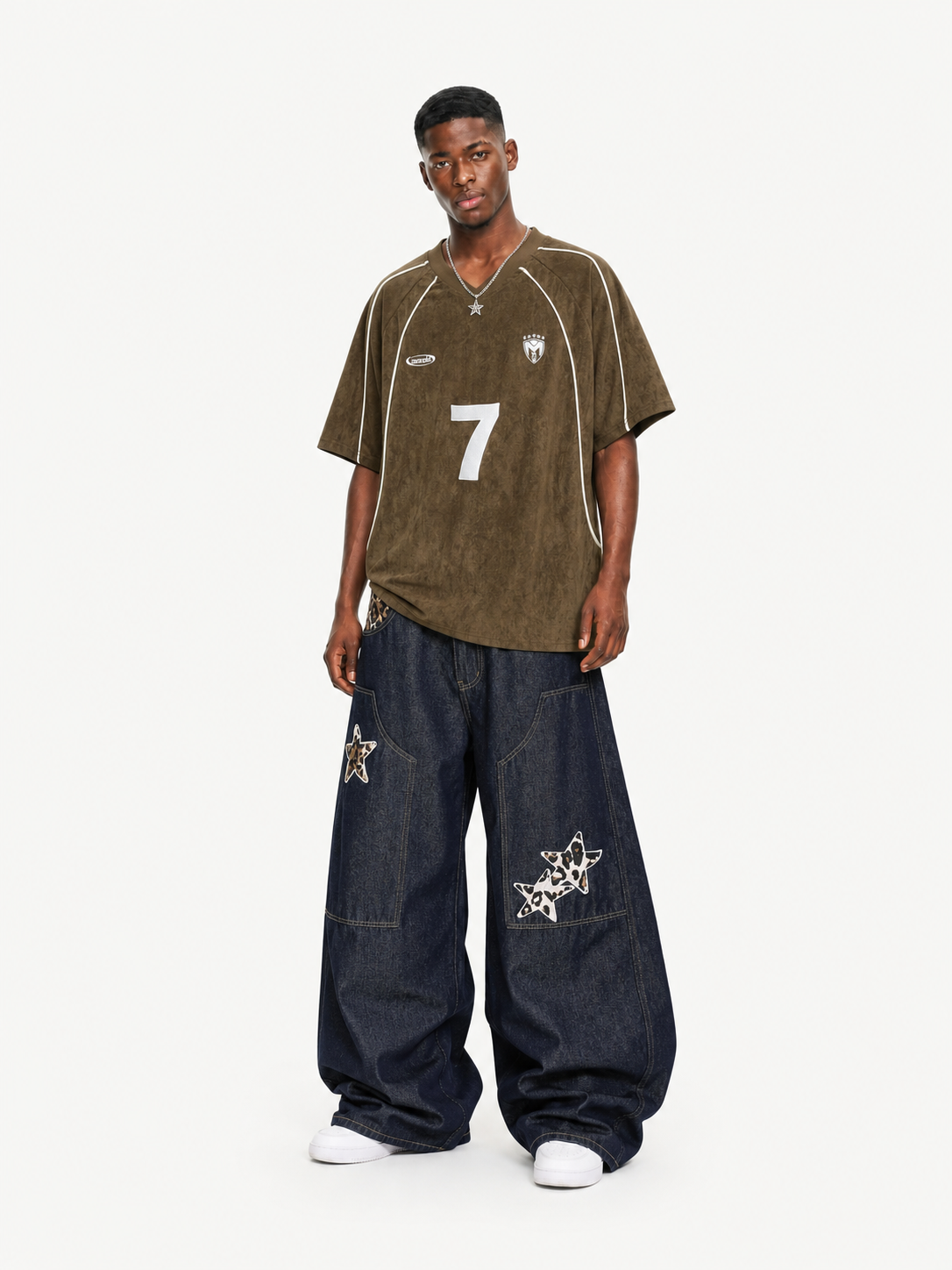 OYL-Lab Suede Soccer Jersey #7 V Neck Tee