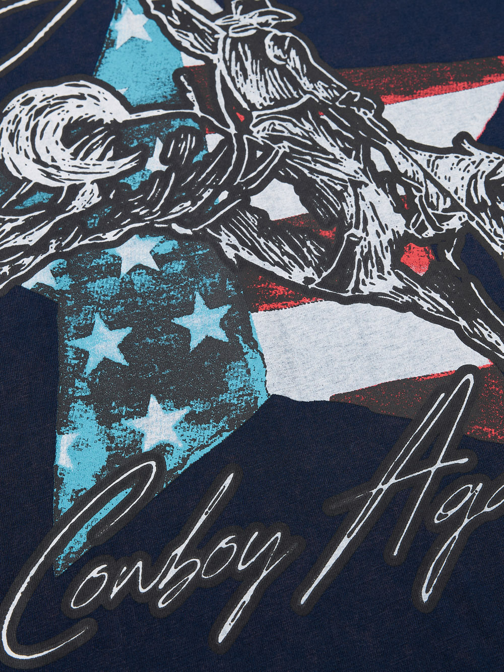 OYL-Lab Western Cowboy Star Vintage Print Tee