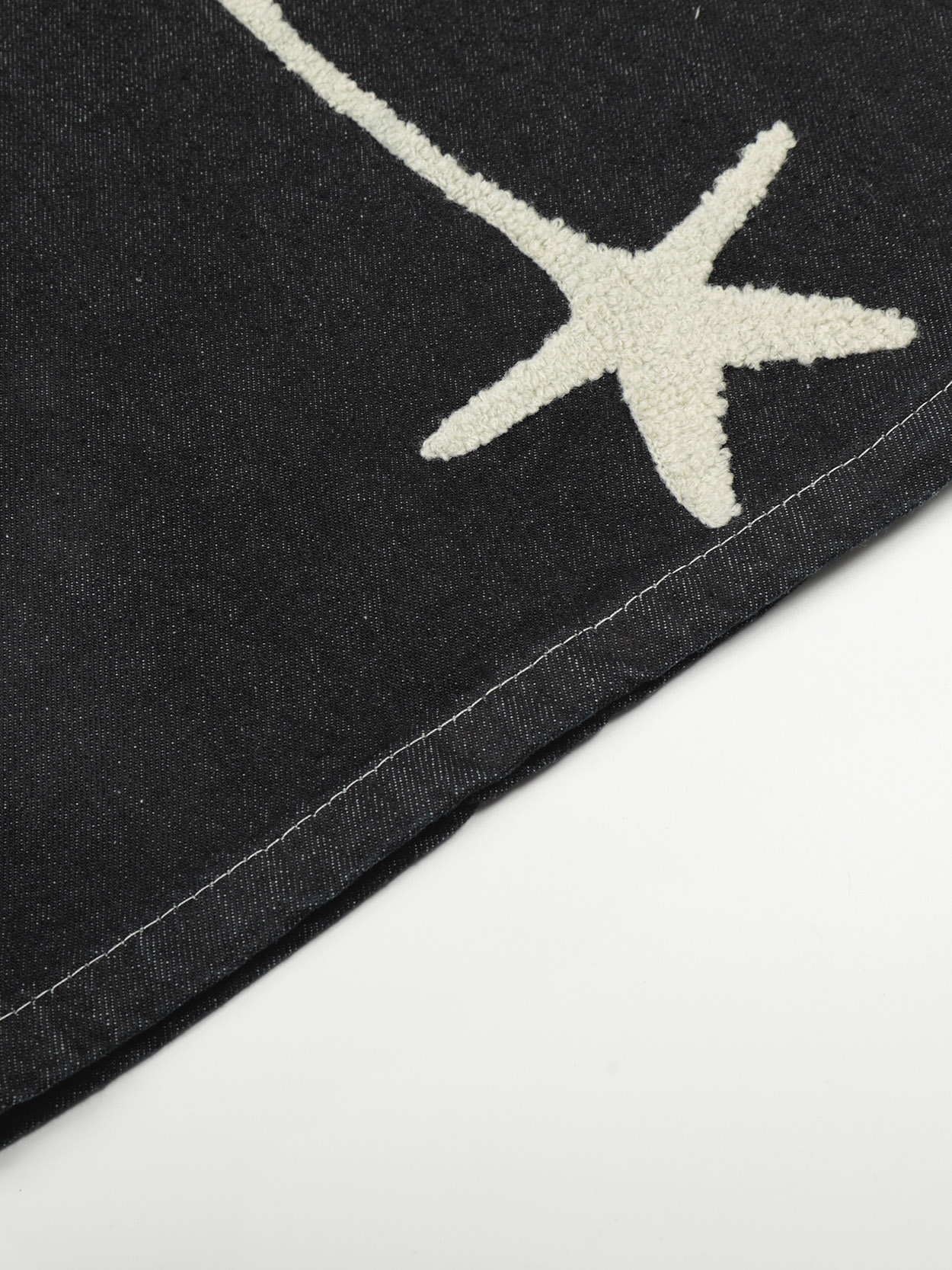 OYL-Lab Towel Embroidered Star Baggy Denim Jorts