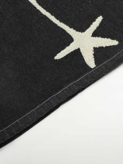 OYL-Lab Towel Embroidered Star Baggy Denim Jorts