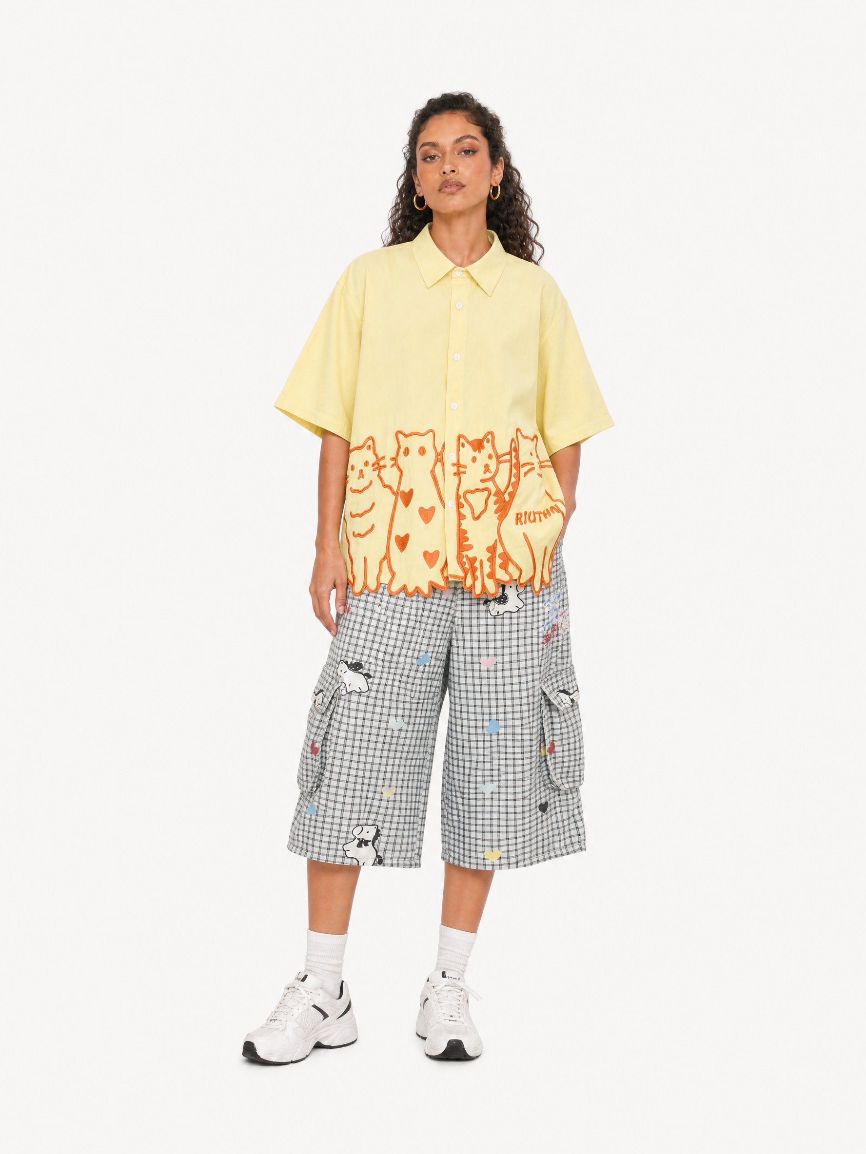 [Copy][Copy][Copy][Copy]OYL-Lab Star Patch Washed Denim Jorts