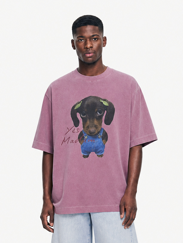 [Copy]OYL-Lab  Acid Wash Thorn Crown Portrait Tee