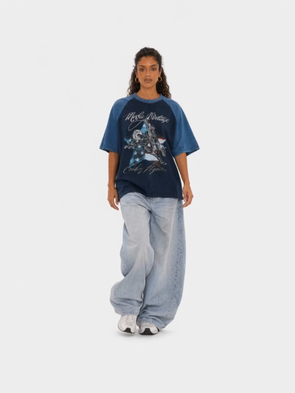 OYL-Lab Western Cowboy Star Vintage Print Tee