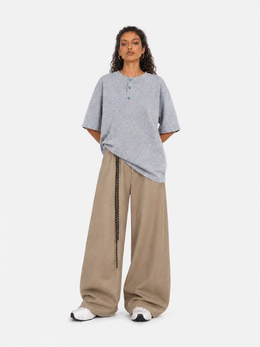 OYL-Lab Pleated Baggy Wide Leg Trousers 