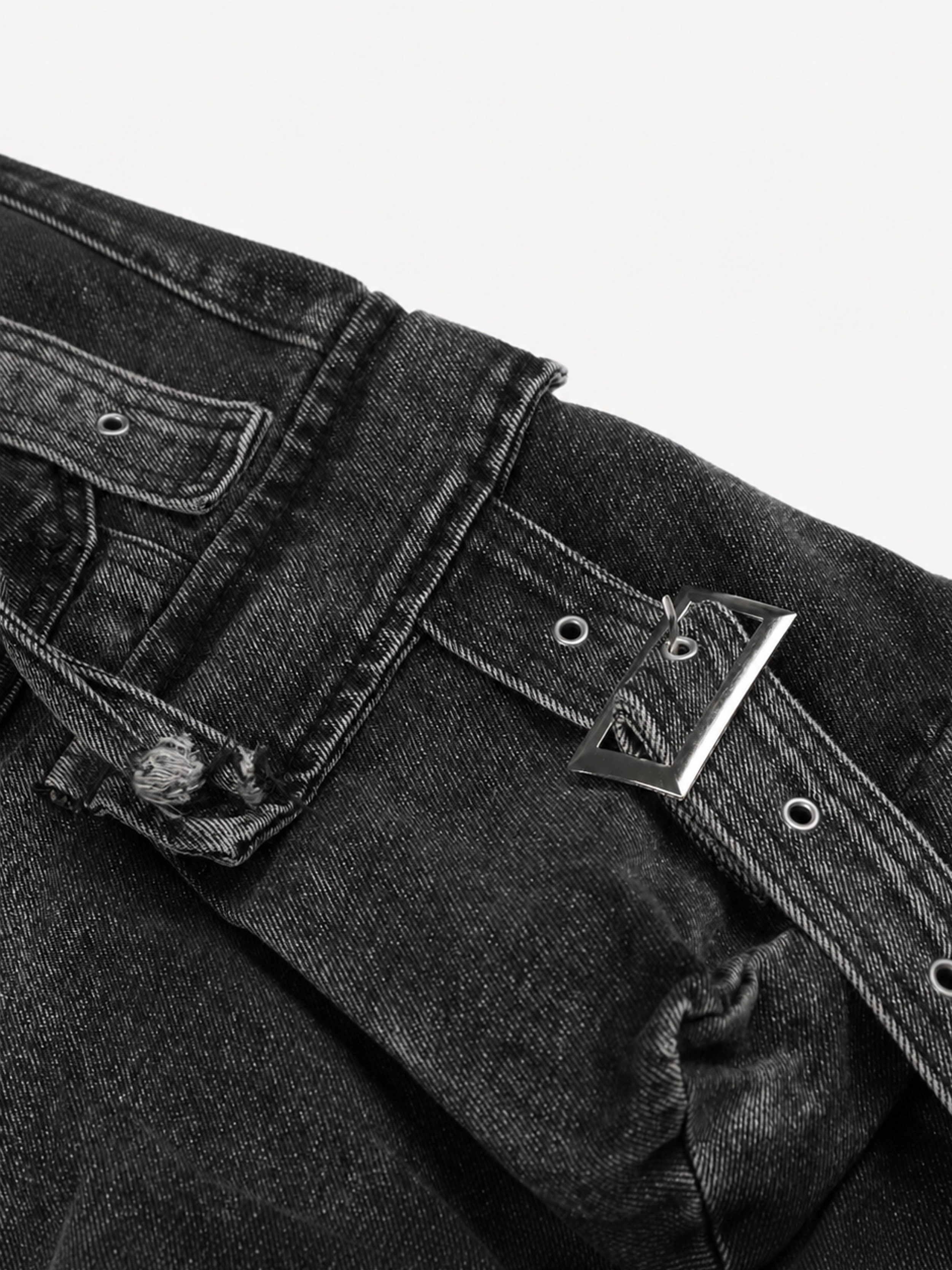 [Copy][Copy]OYL-Lab Star Patch Washed Denim Jorts