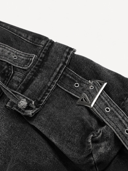 [Copy][Copy]OYL-Lab Star Patch Washed Denim Jorts