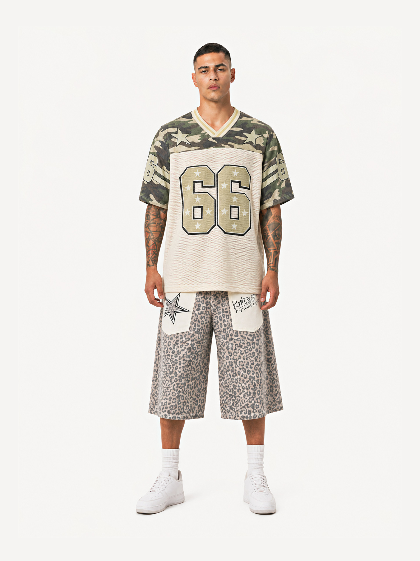 OYL-Lab Camo Panel #66 Star Football Jersey Tee