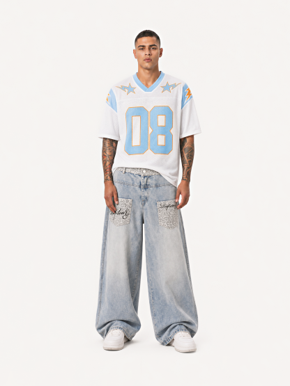OYL-Lab Leopard Patch Pocket Baggy Balloon Jeans