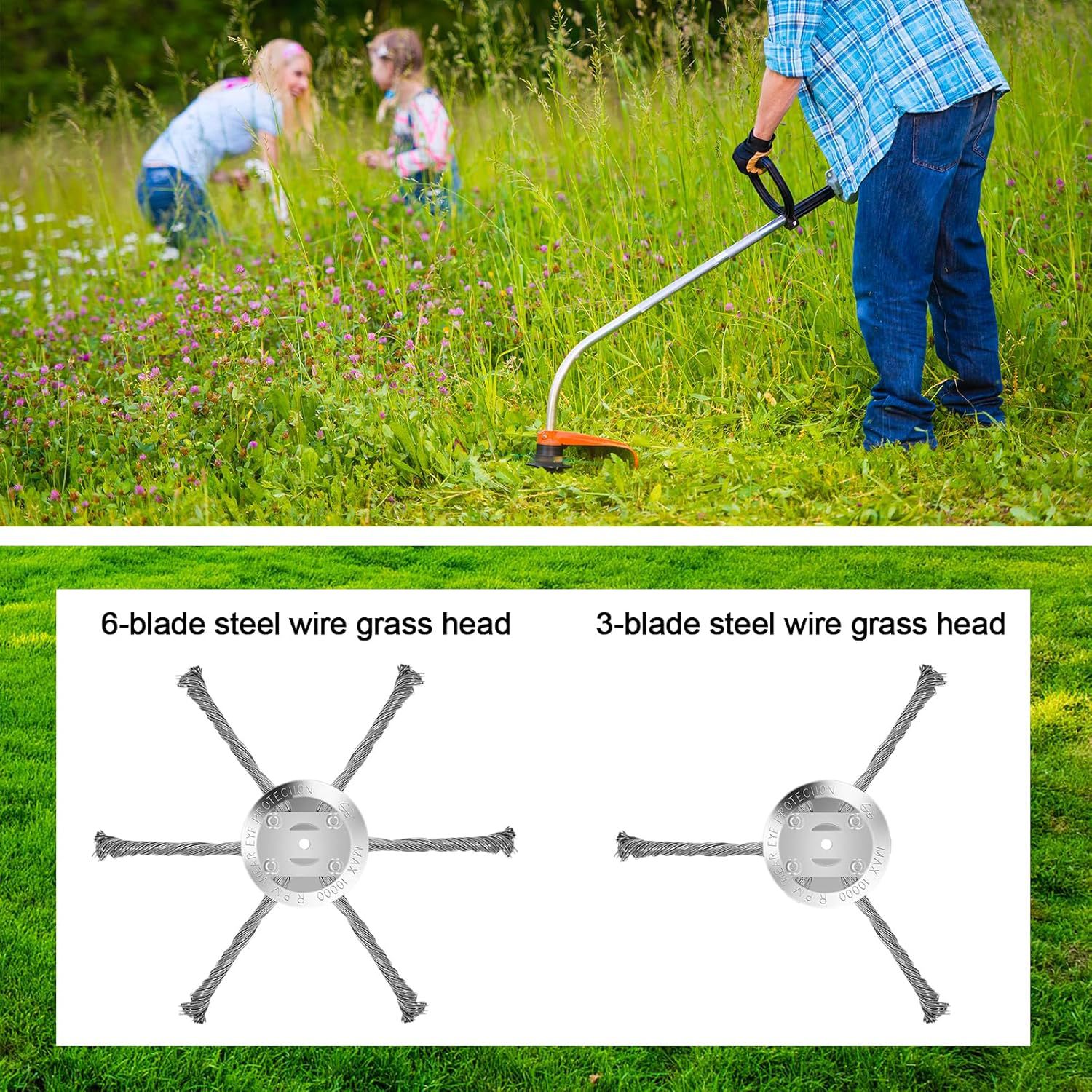 🔥2026 Upgraded Heavy-Duty Steel Wire Trimmer Head – Universal Weed Cutting Attachment🔥