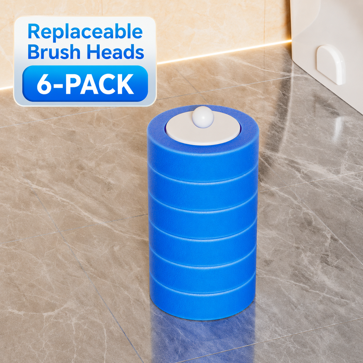 Hands-Free Disposable Toilet Cleaning System with Refill Brush Heads