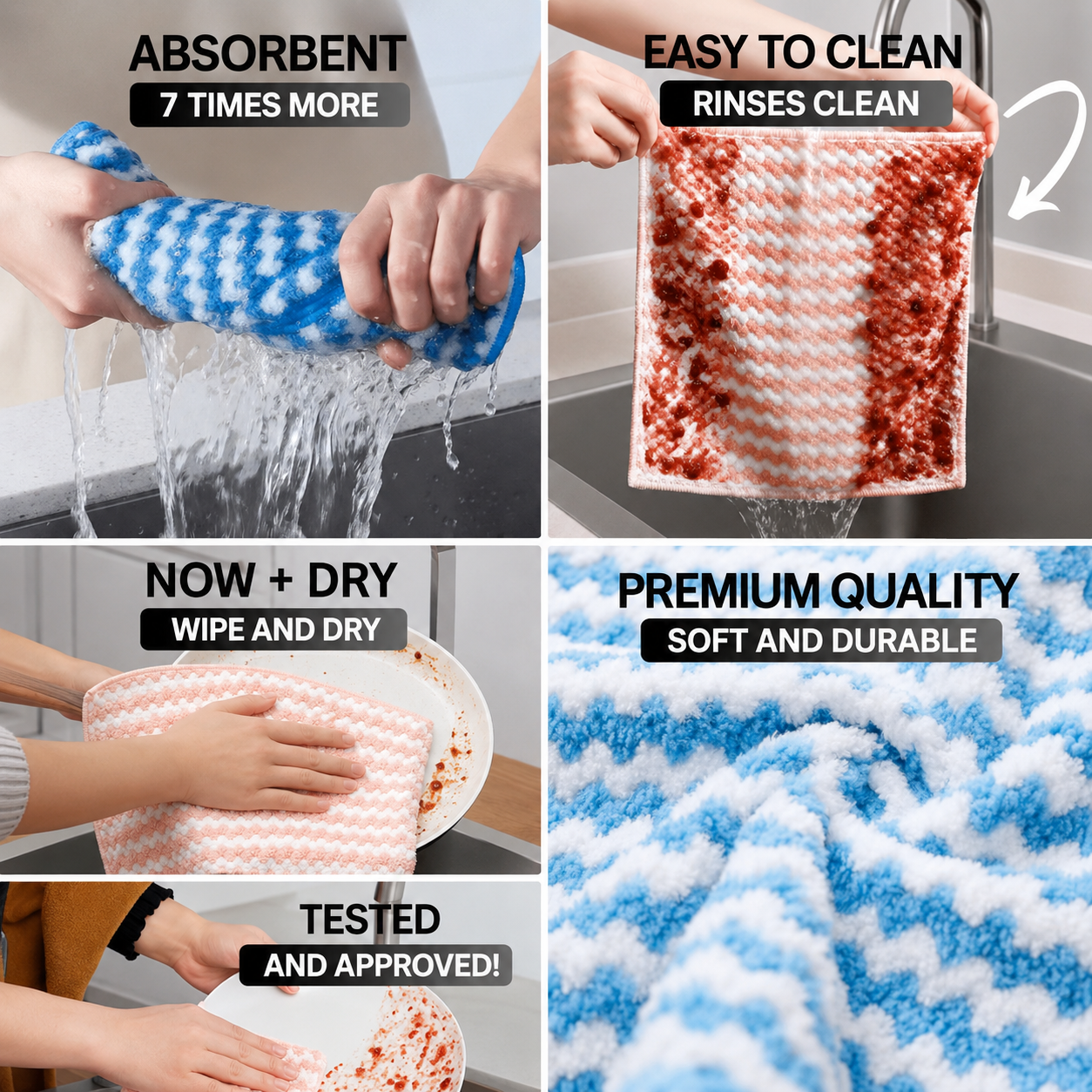 Luckygreenlife® - Premium Chef Towel-Style Cleaning Cloths
