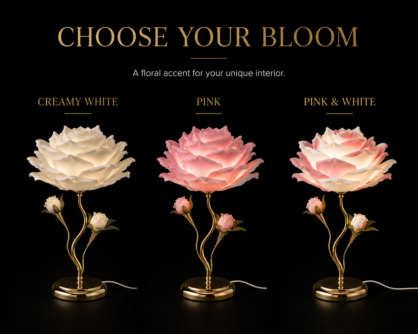 Lucky Greenlife™ | Rose Bloom Table Lamp