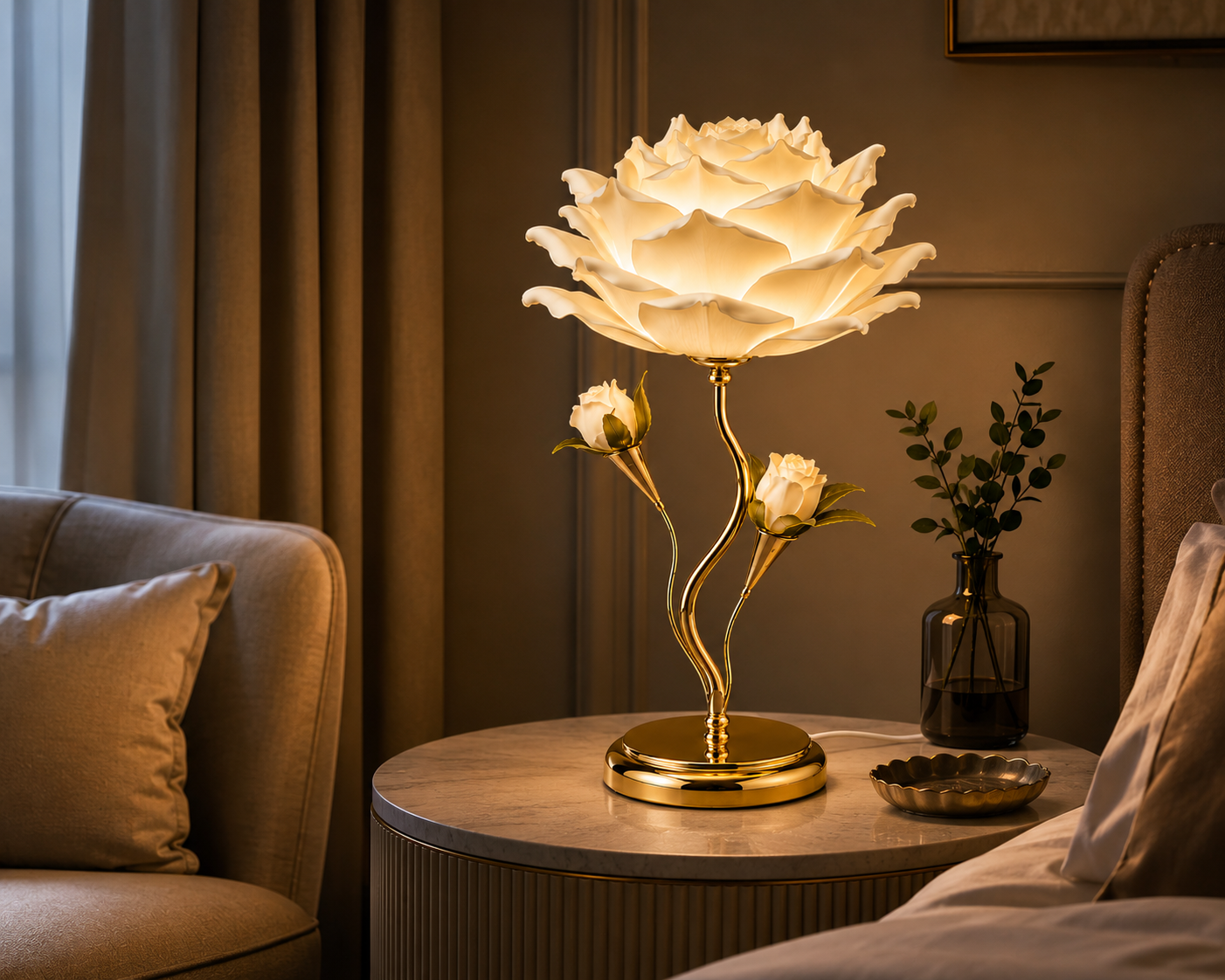 Lucky Greenlife™ | Rose Bloom Table Lamp