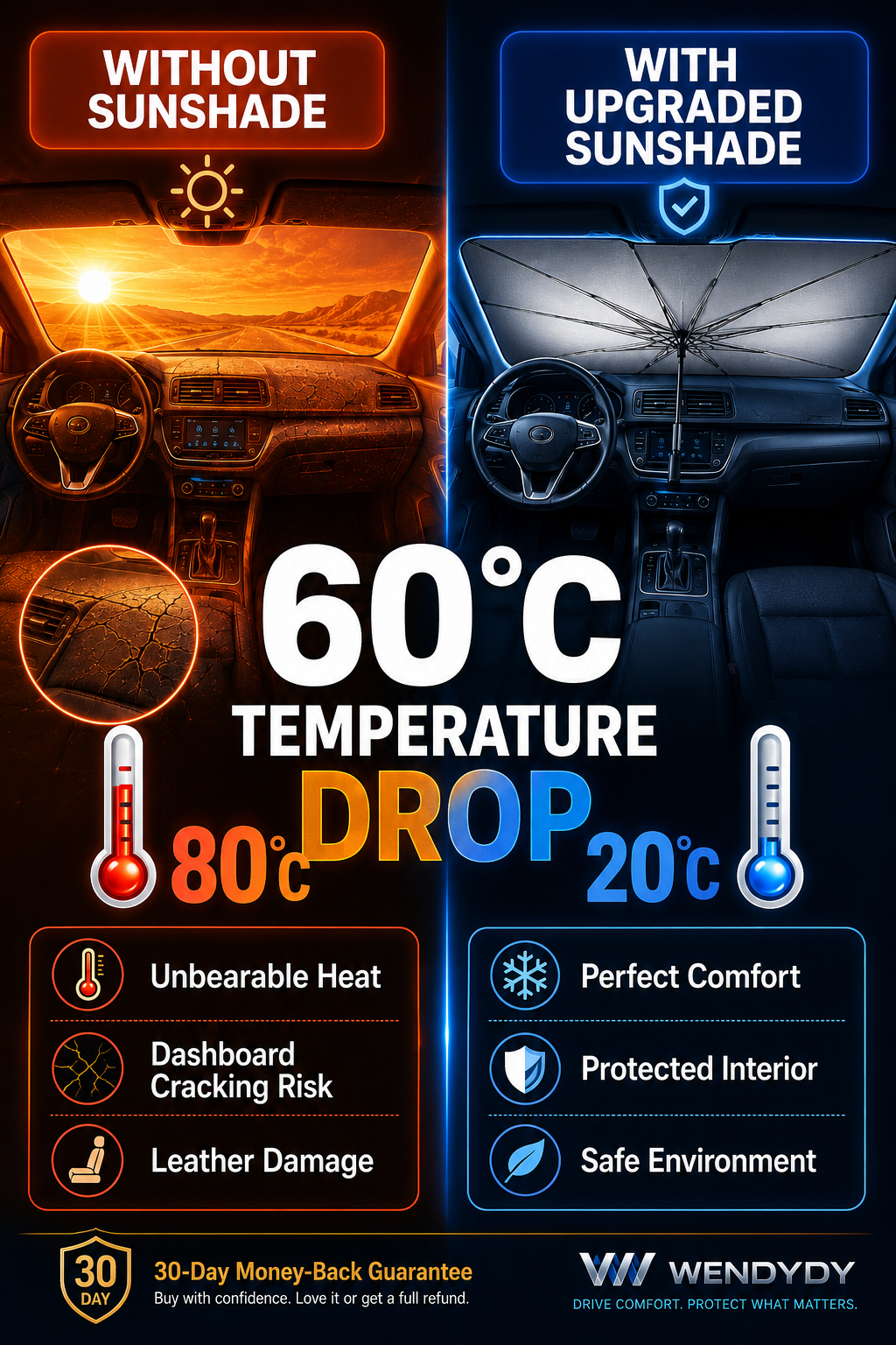 🔥Last Day 50% OFF - 2026 Upgraded Car Windshield Sun Shade Umbrella