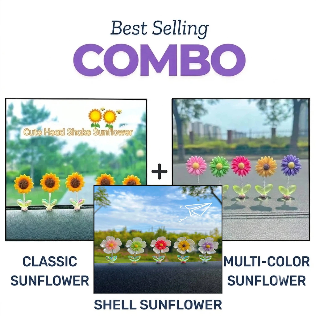 Multi color Sunflower Car Dashboard Decor