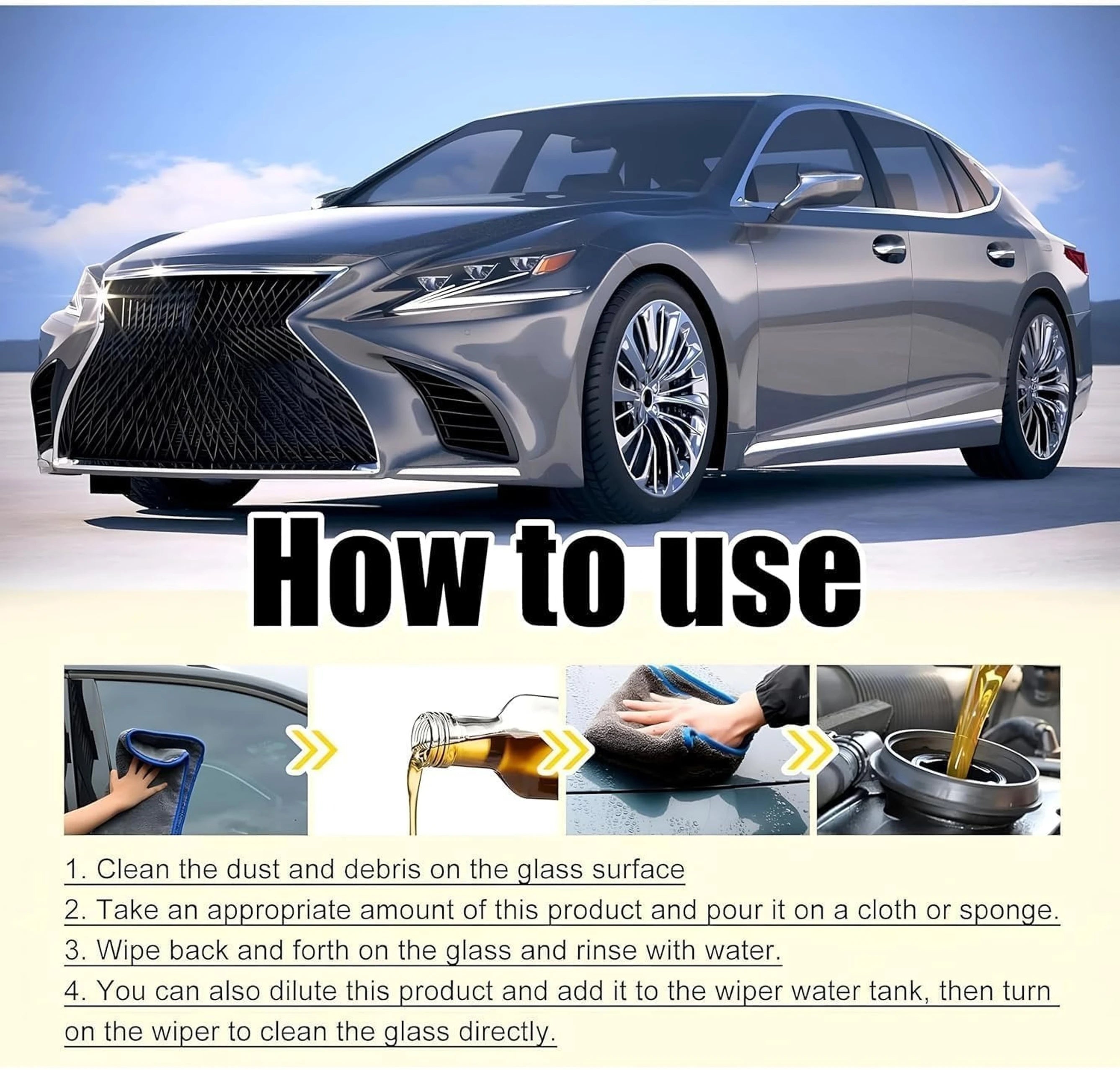 Luckygreenlife™ - Instant Clear Car Glass Windshield Cleaning Liquid © ( BUY 1 GET 2 FREE )