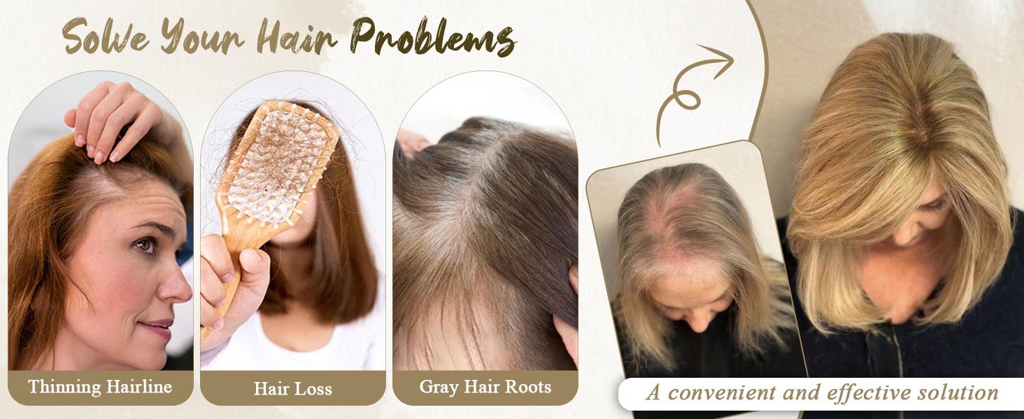 Natural Bangs Hair Topper Close Up