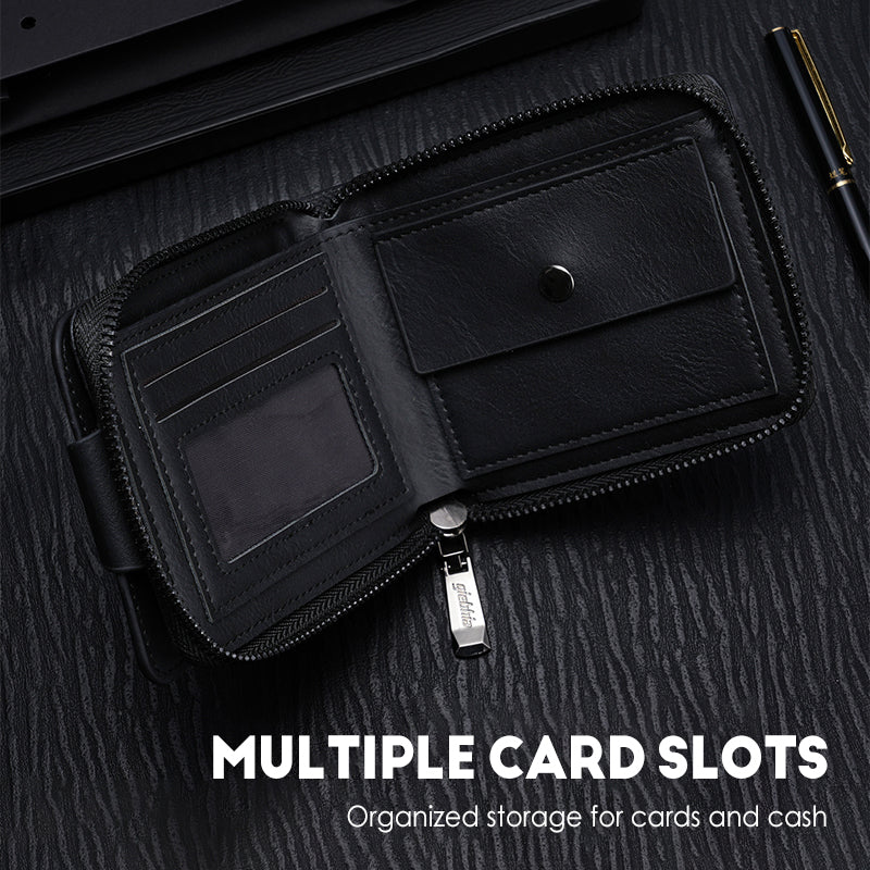 📢60% OFF NOW!!!🔥Men's compact vintage-style zip-around wallet