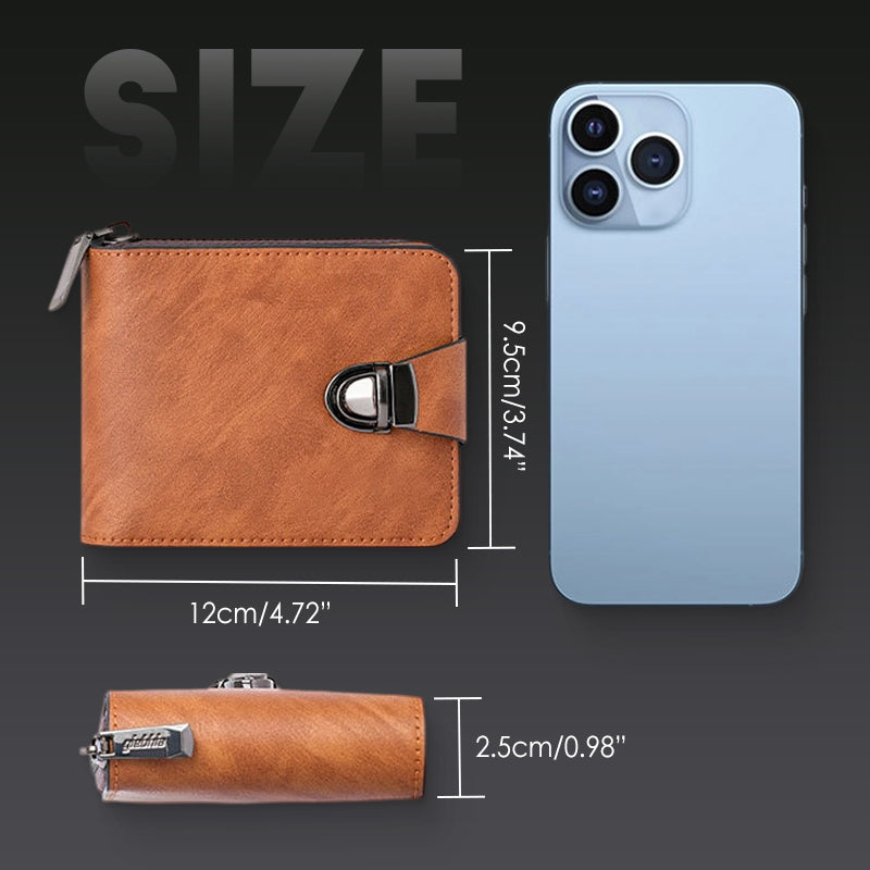 📢60% OFF NOW!!!🔥Men's compact vintage-style zip-around wallet