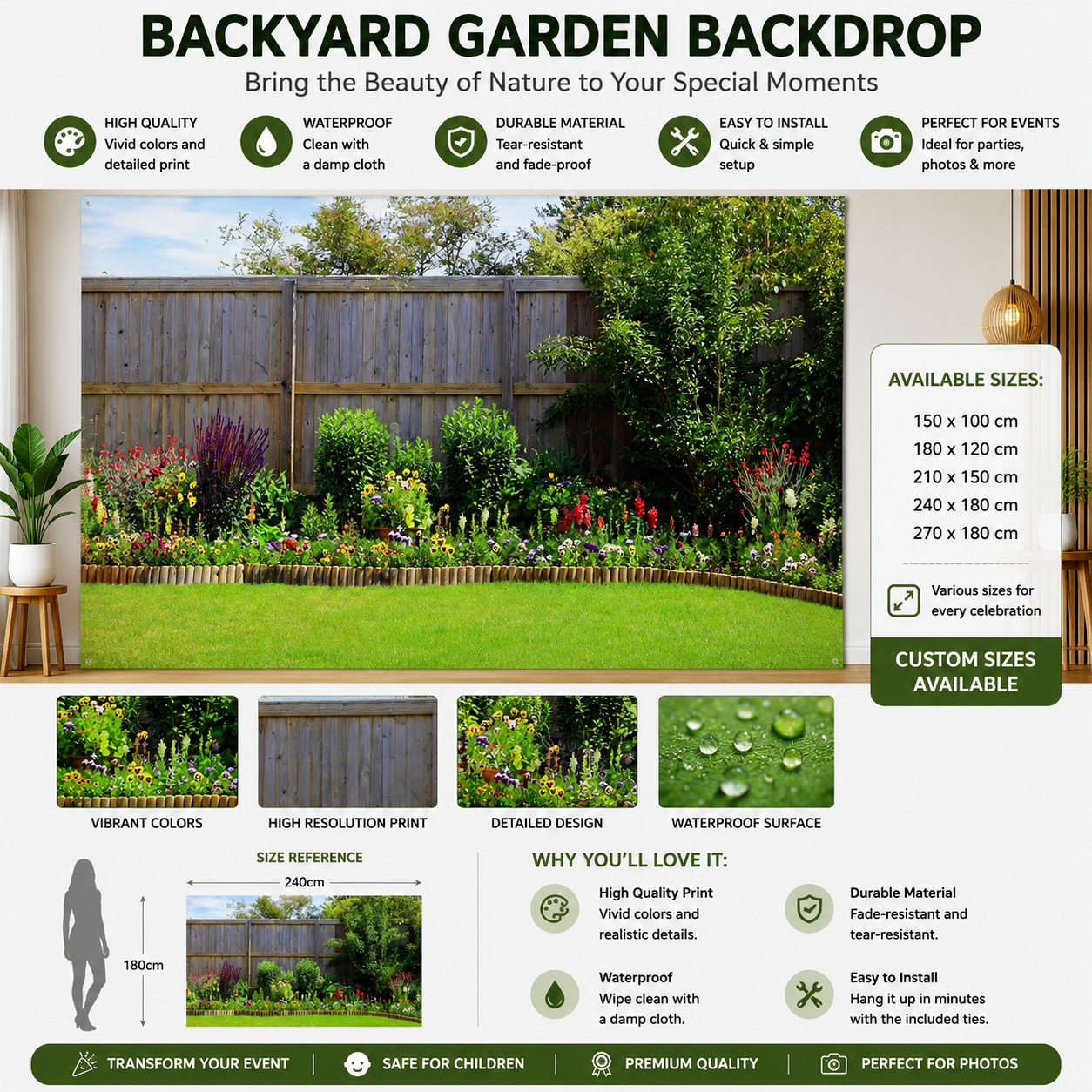 🌲🌸 Turn your backyard into an enchanted forest – one banner, endless beauty!