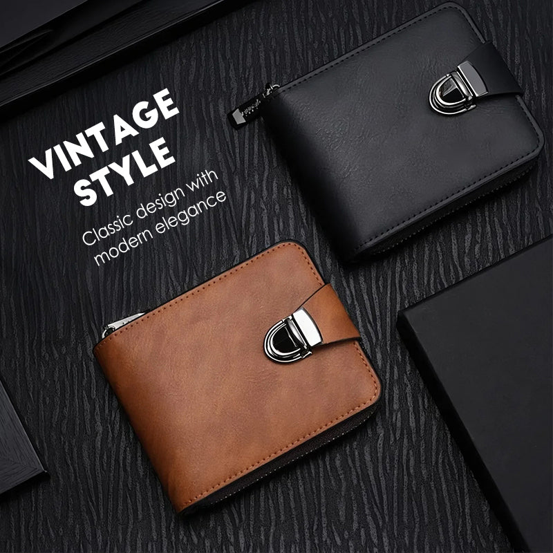 📢60% OFF NOW!!!🔥Men's compact vintage-style zip-around wallet