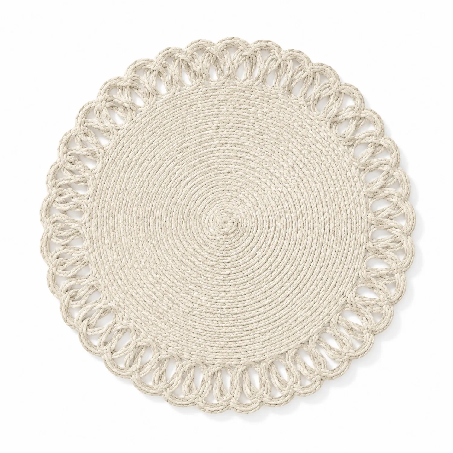 Sottopiatto Intrecciato Rotondo Beige Ø 38 cm-Pexvexia