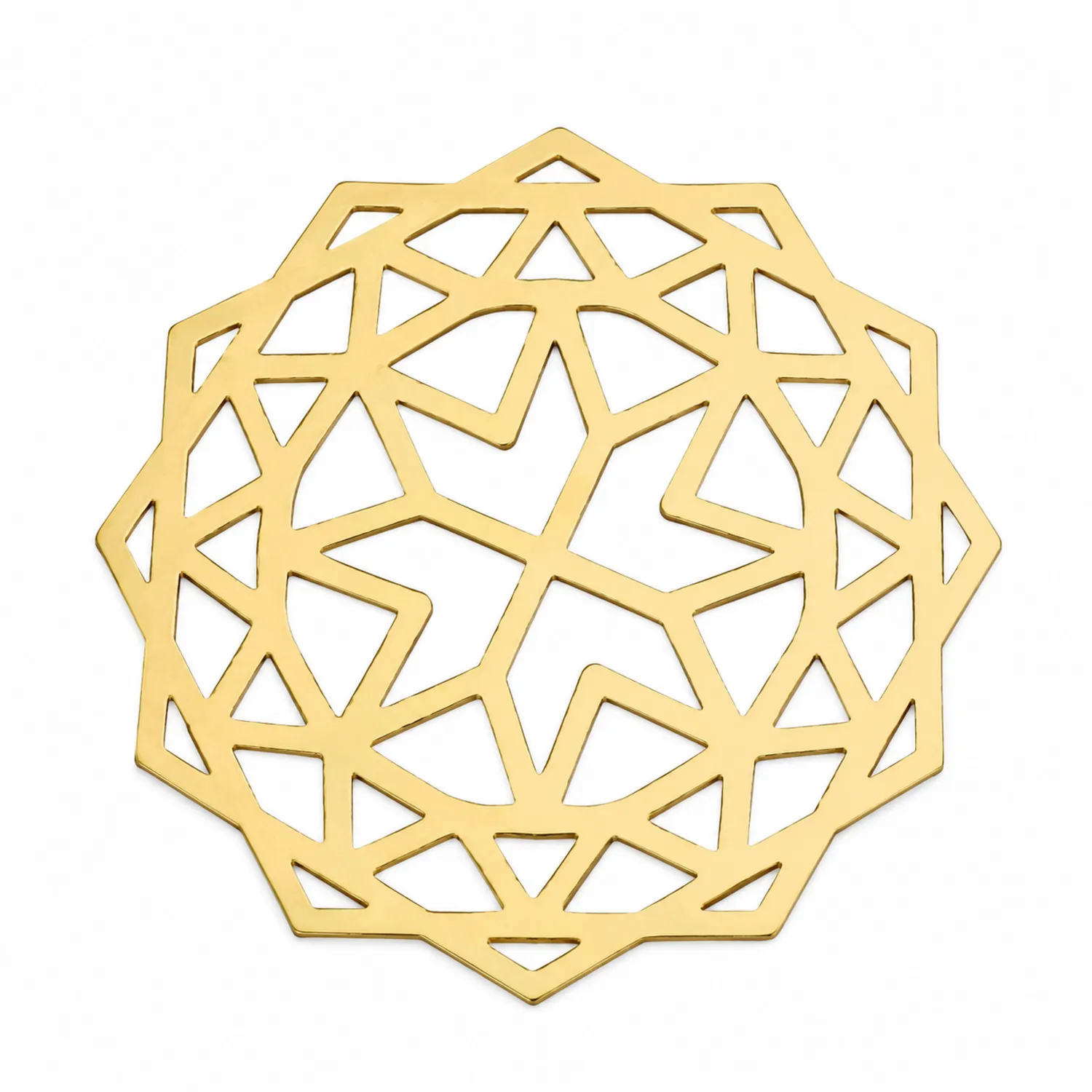 Sottopentola geometrico decorativo dorato-Pexvexia