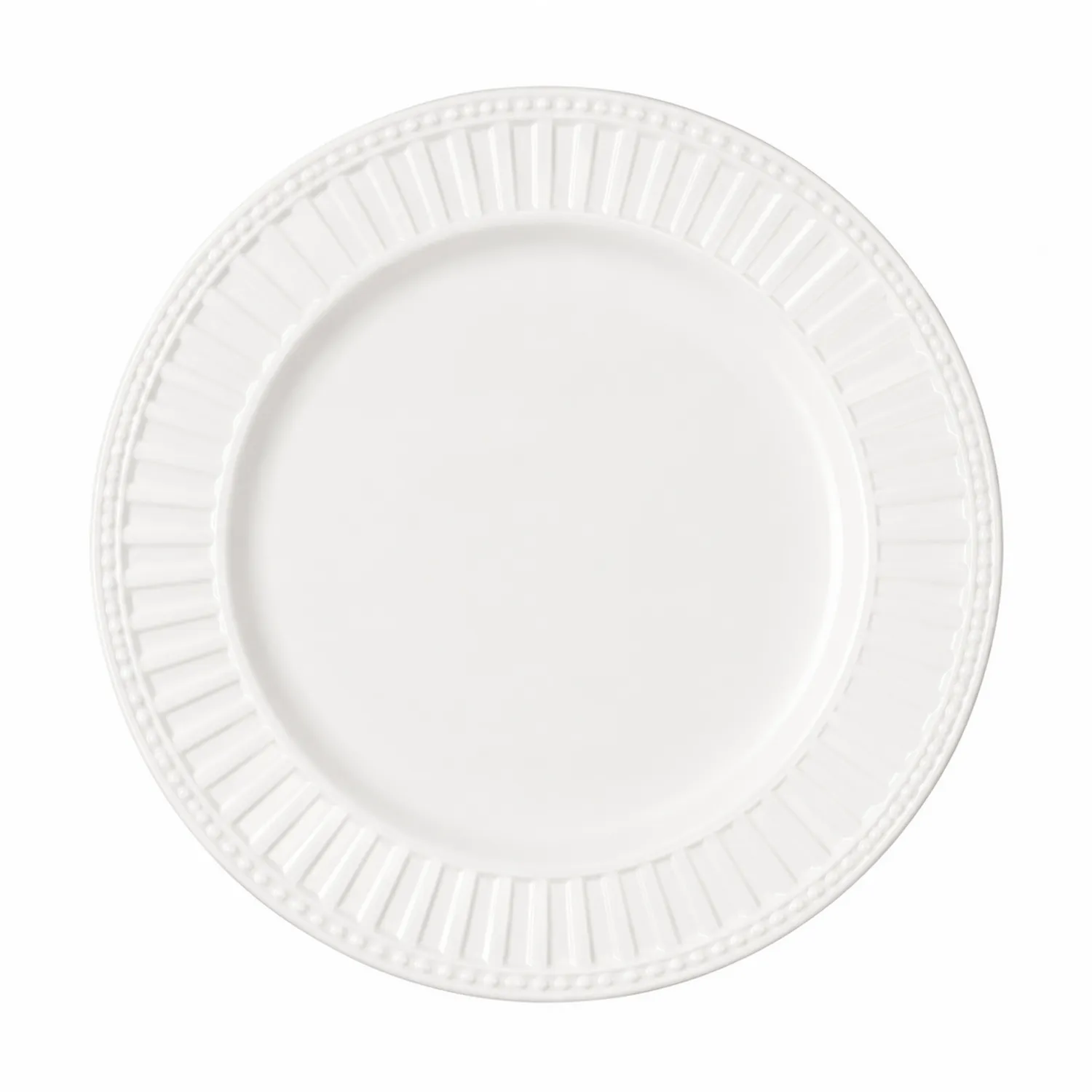 Piatto Rotondo con Motivo Decorativo Bianco 28 cm-Pexvexia