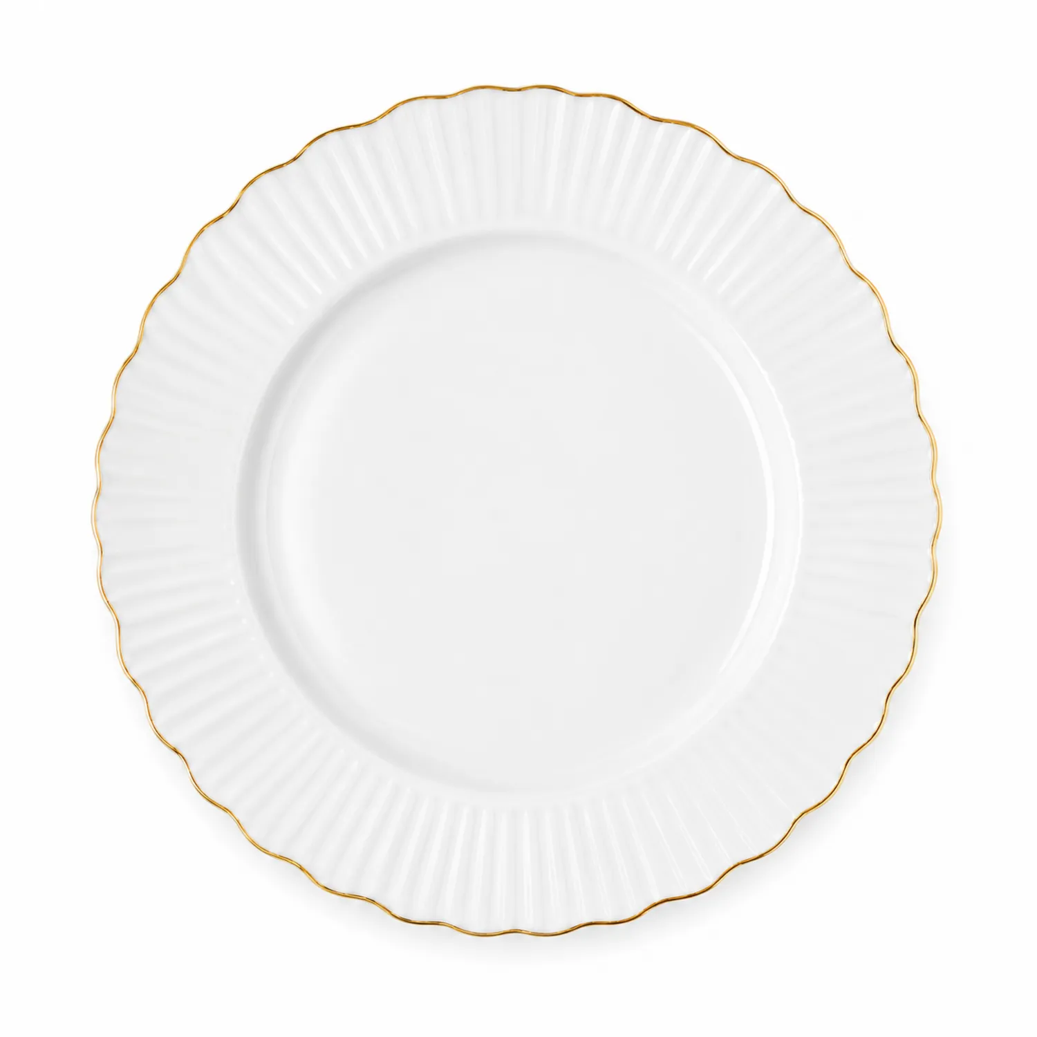 Piatto Rotondo Bianco con Bordi Dorati Eleganti-Pexvexia