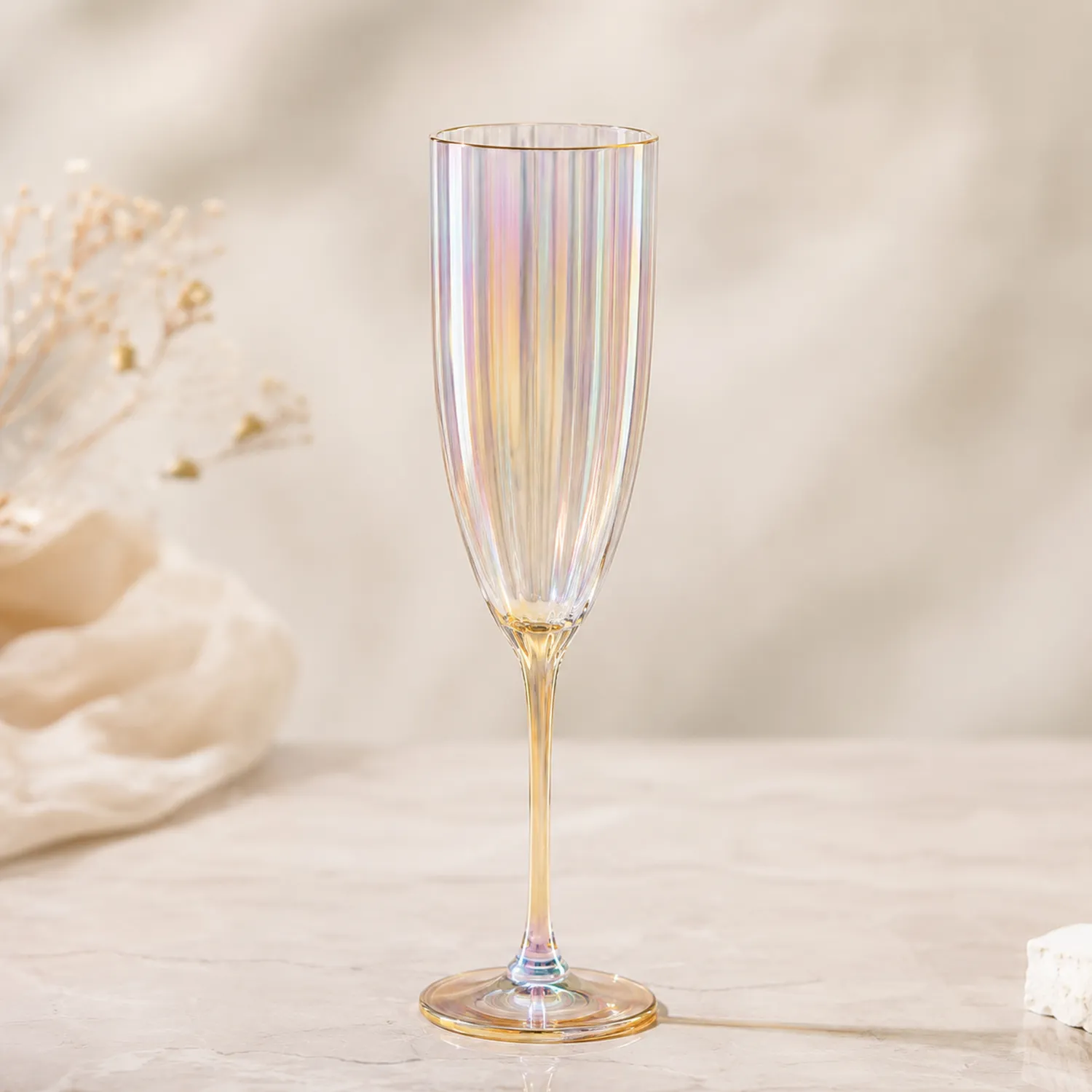 Calice da Champagne con Finitura Iridescente 150ml-Pexvexia