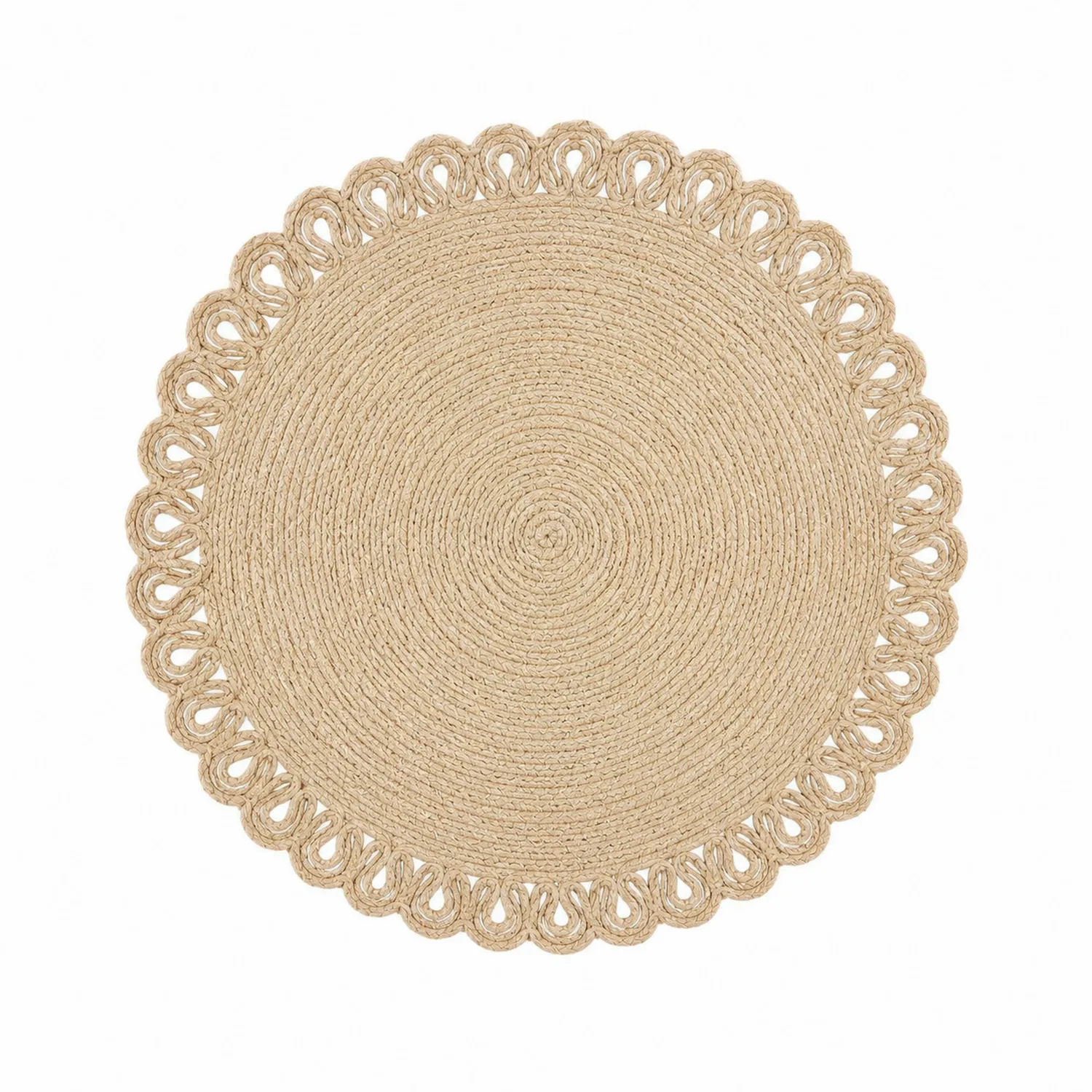 Sottopiatto Rotondo Intrecciato Beige Ø38 cm-Pexvexia