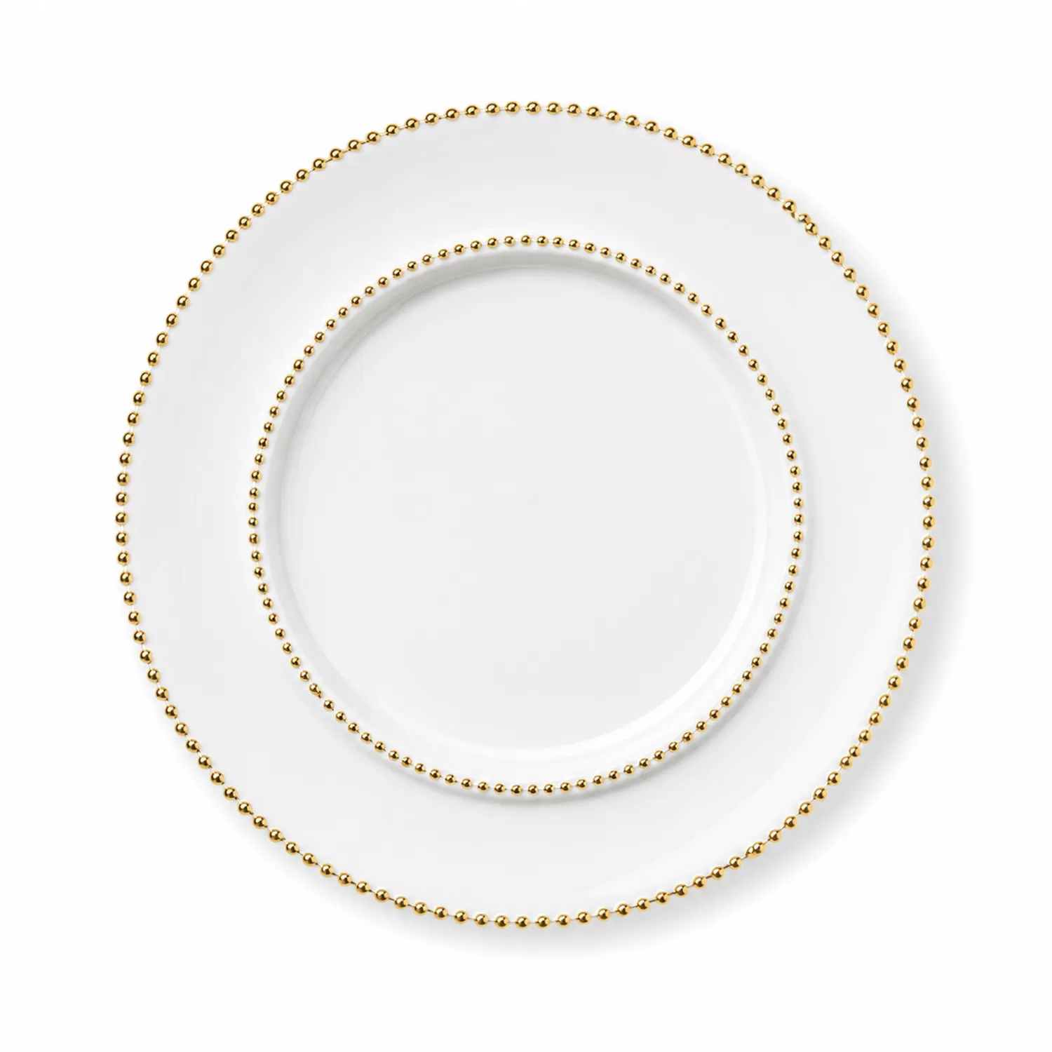 Set di Piatti Rotondi con Bordo Dorato, 2 Pezzi-Pexvexia