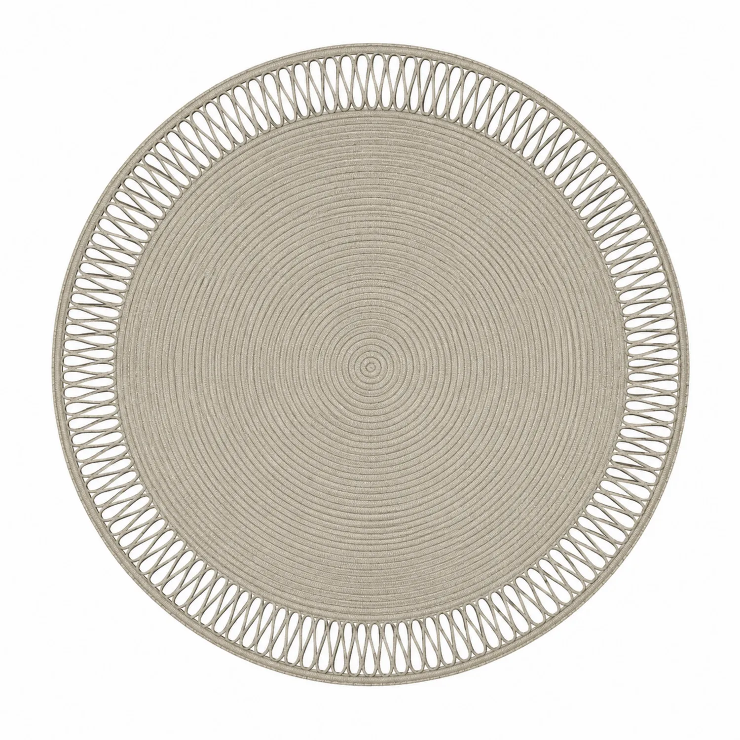 Sottobicchiere rotondo intrecciato beige, diametro 38 cm-Pexvexia