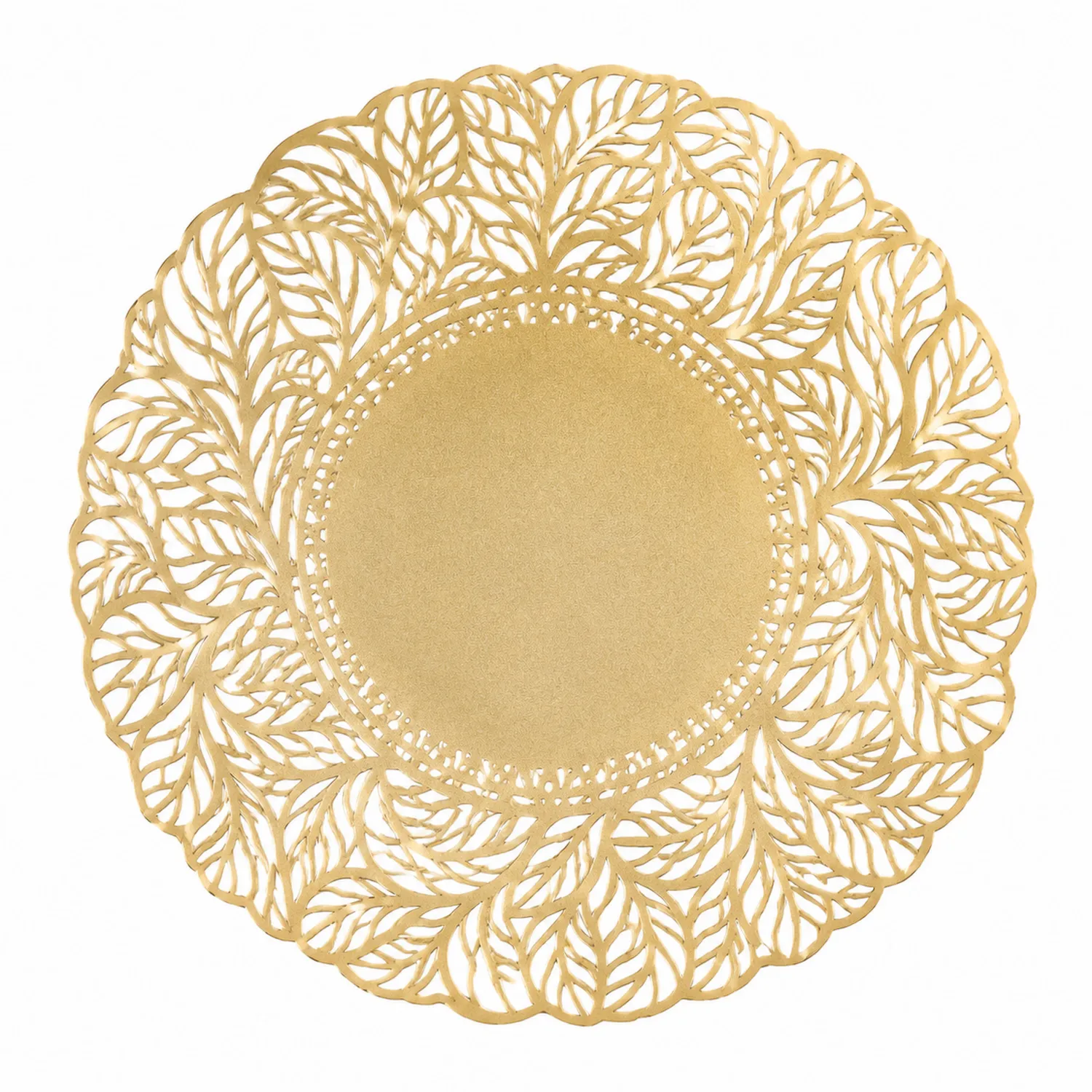 Sottopiatto decorativo in carta traforata oro 33 cm-Pexvexia