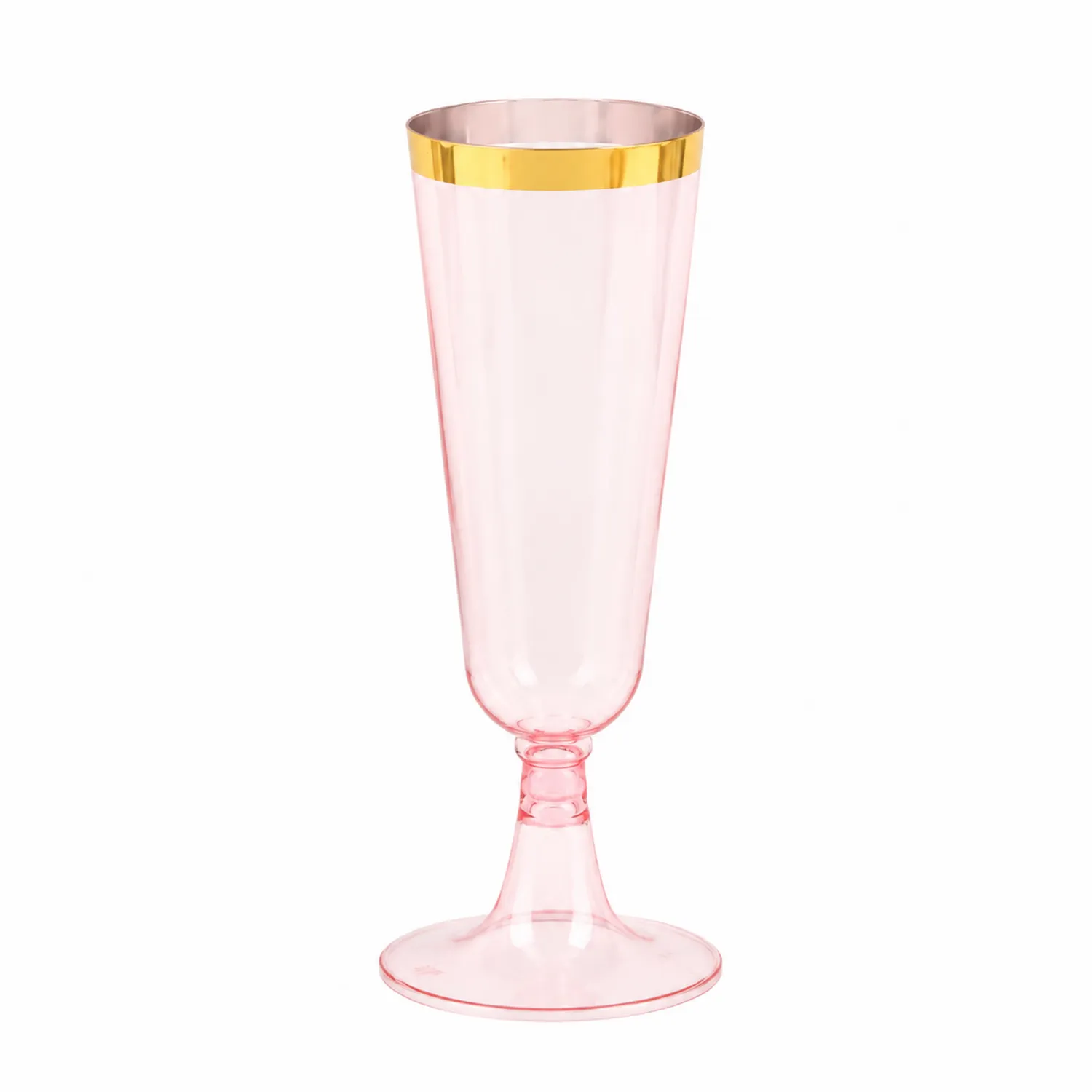 Flute da Champagne Rosa con Bordo Dorato-Pexvexia