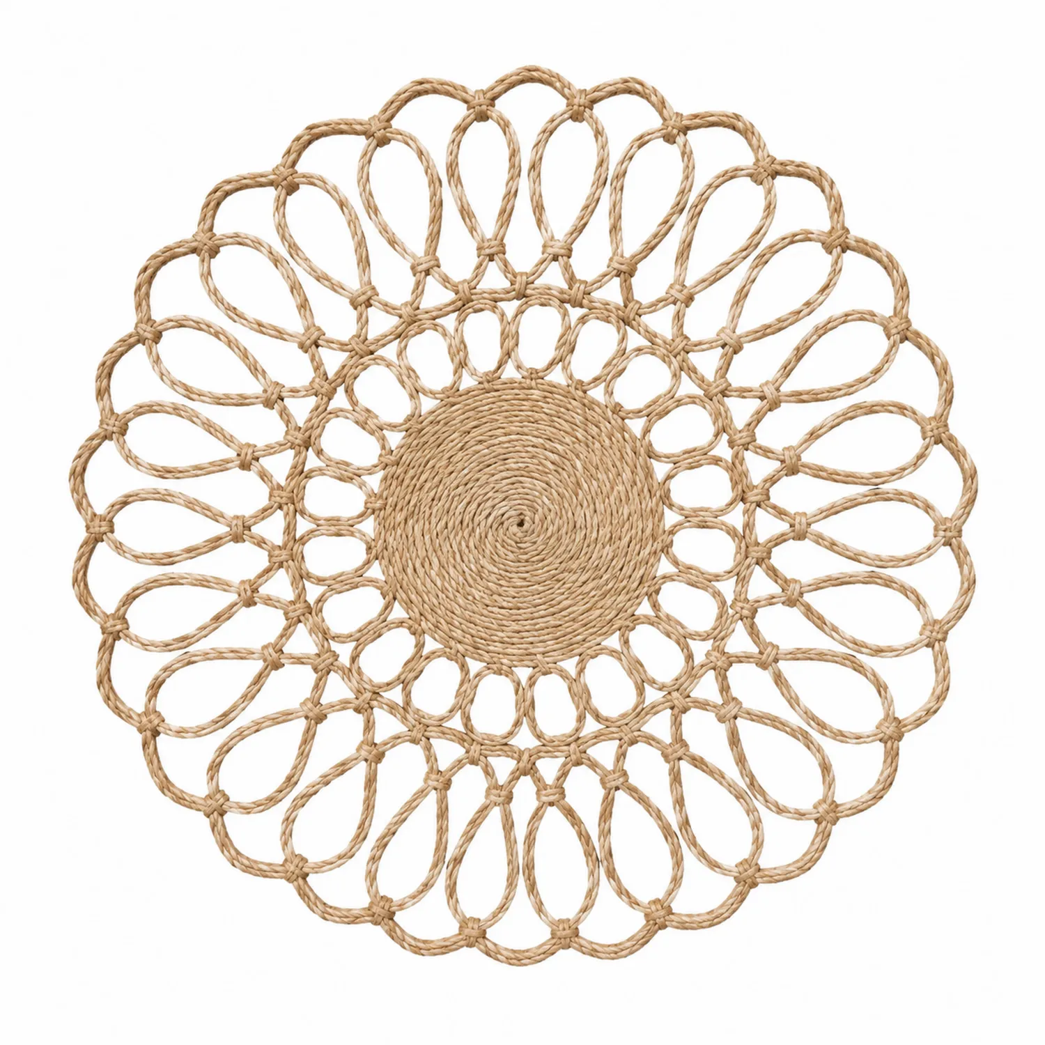 Sottopiatto Intrecciato Rotondo Beige 38 cm-Pexvexia