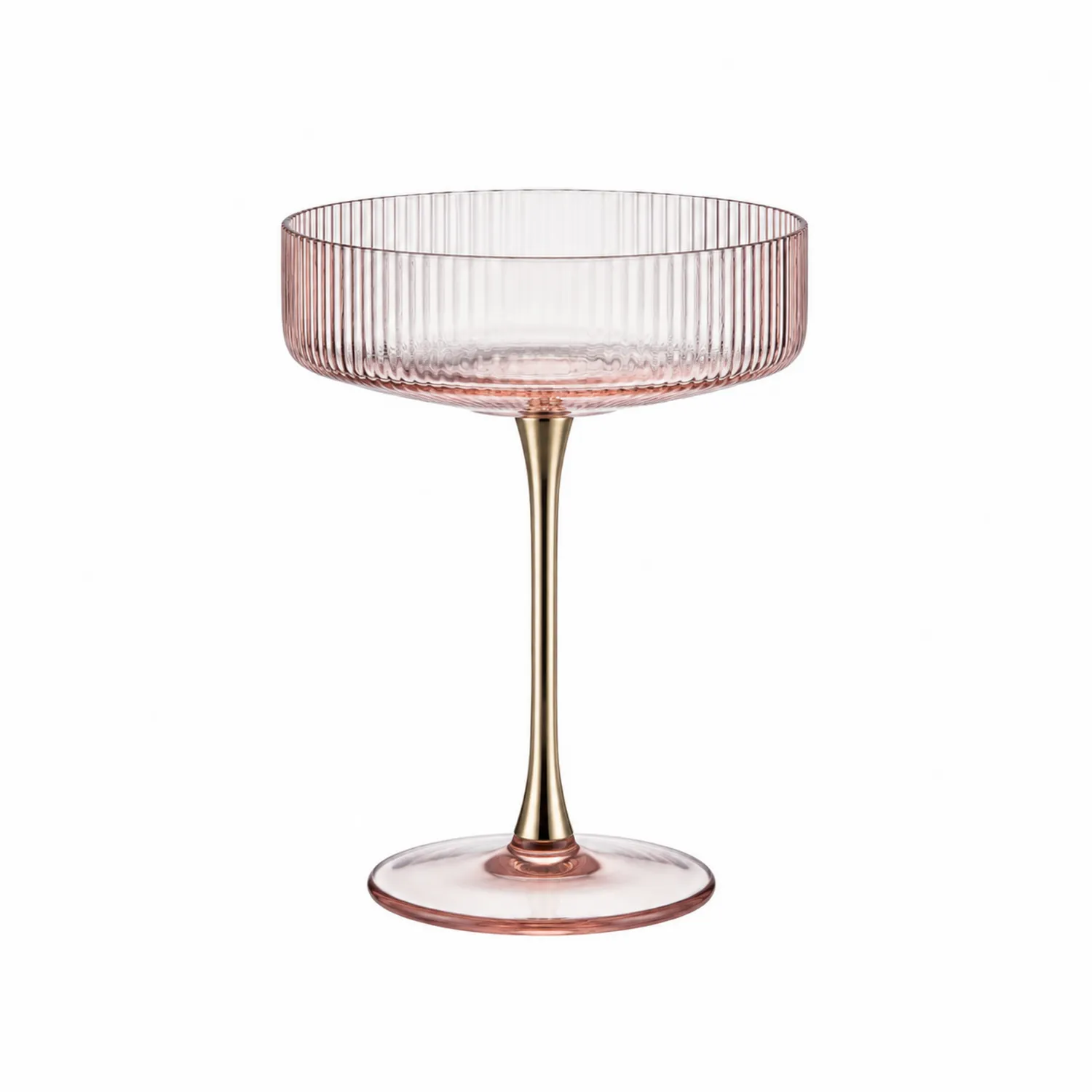 Coppa da Dessert Rosa con Stelo Oro-Pexvexia