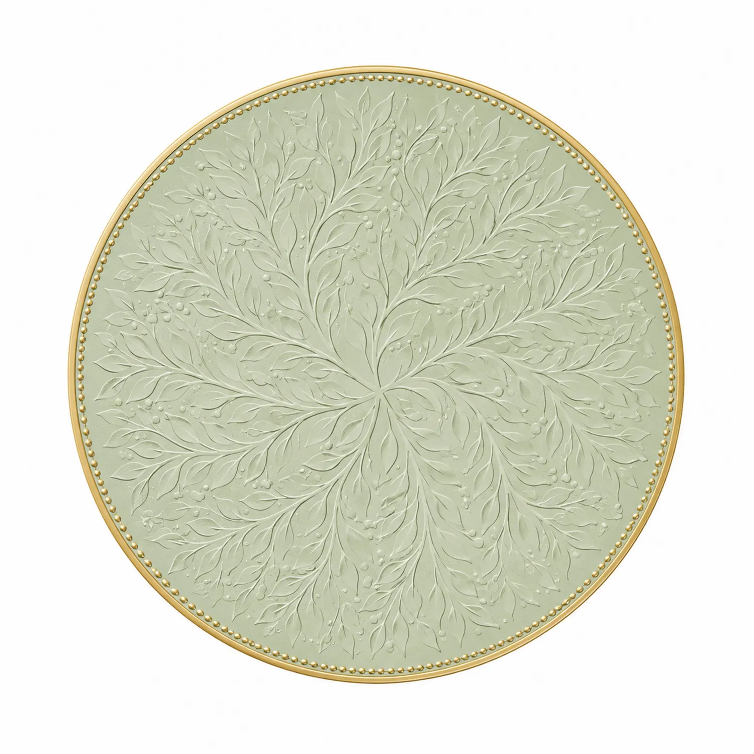 Piatto decorativo verde con bordo dorato 30 cm-Pexvexia