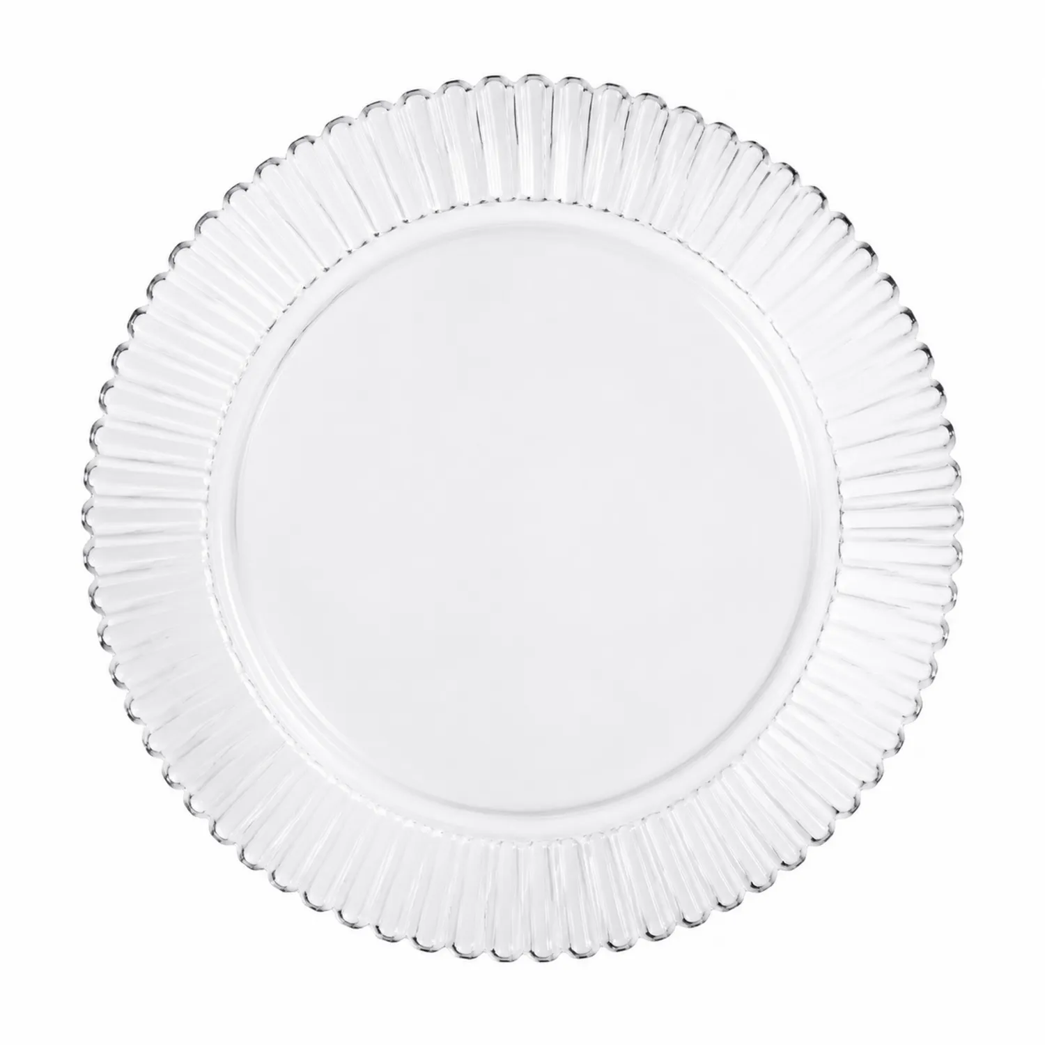 Piatto in Vetro Trasparente con Bordo Rifinito - 30 cm-Pexvexia
