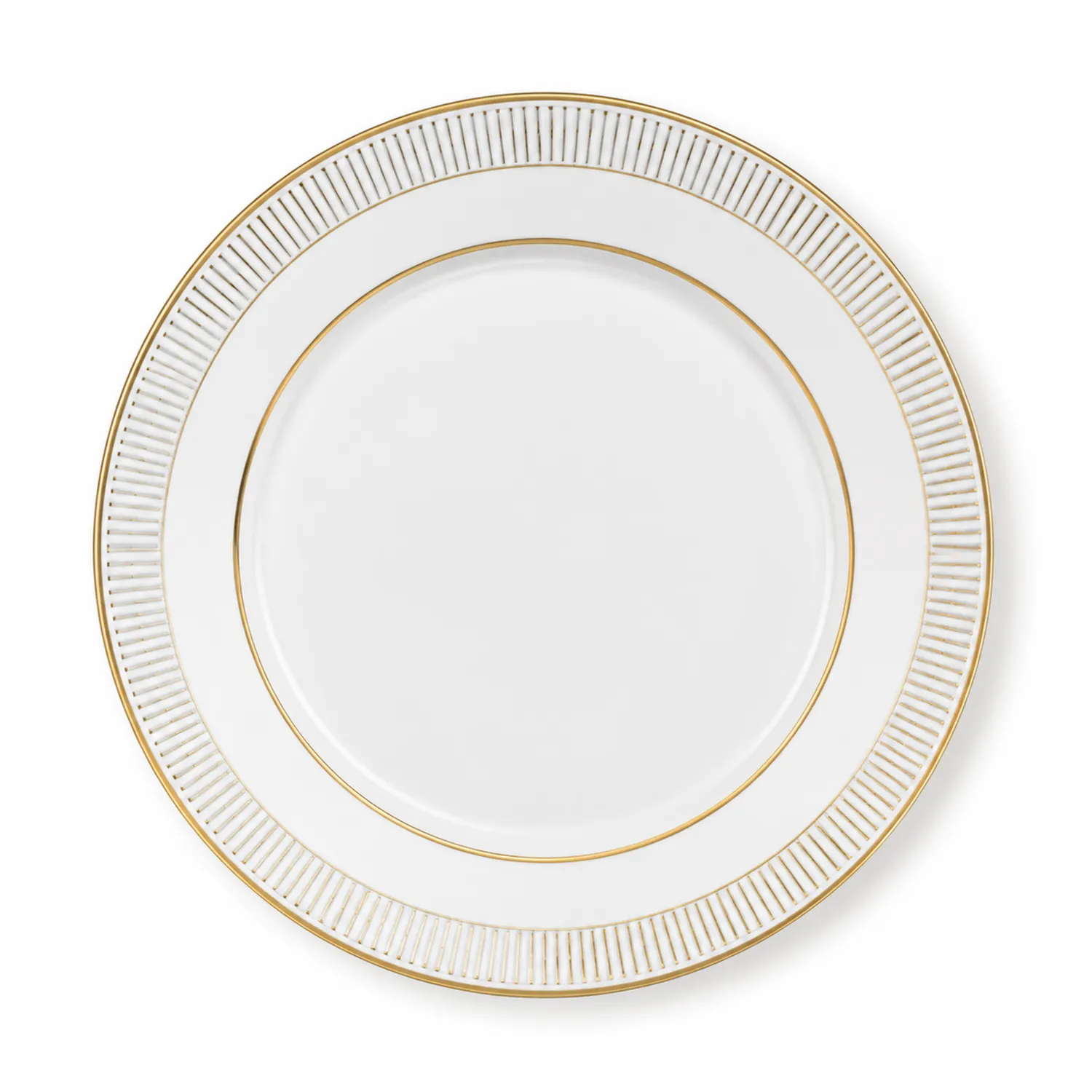 Piatto Rotondo Decorativo 27 cm Bianco e Oro-Pexvexia