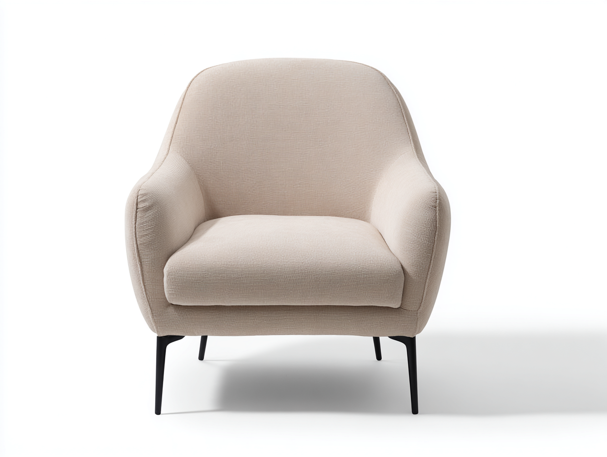 Sillones tapizado tela 75x70x80 cm - beige - asiento cómodo con patas metálicas - diseño moderno-Vamonpanest
