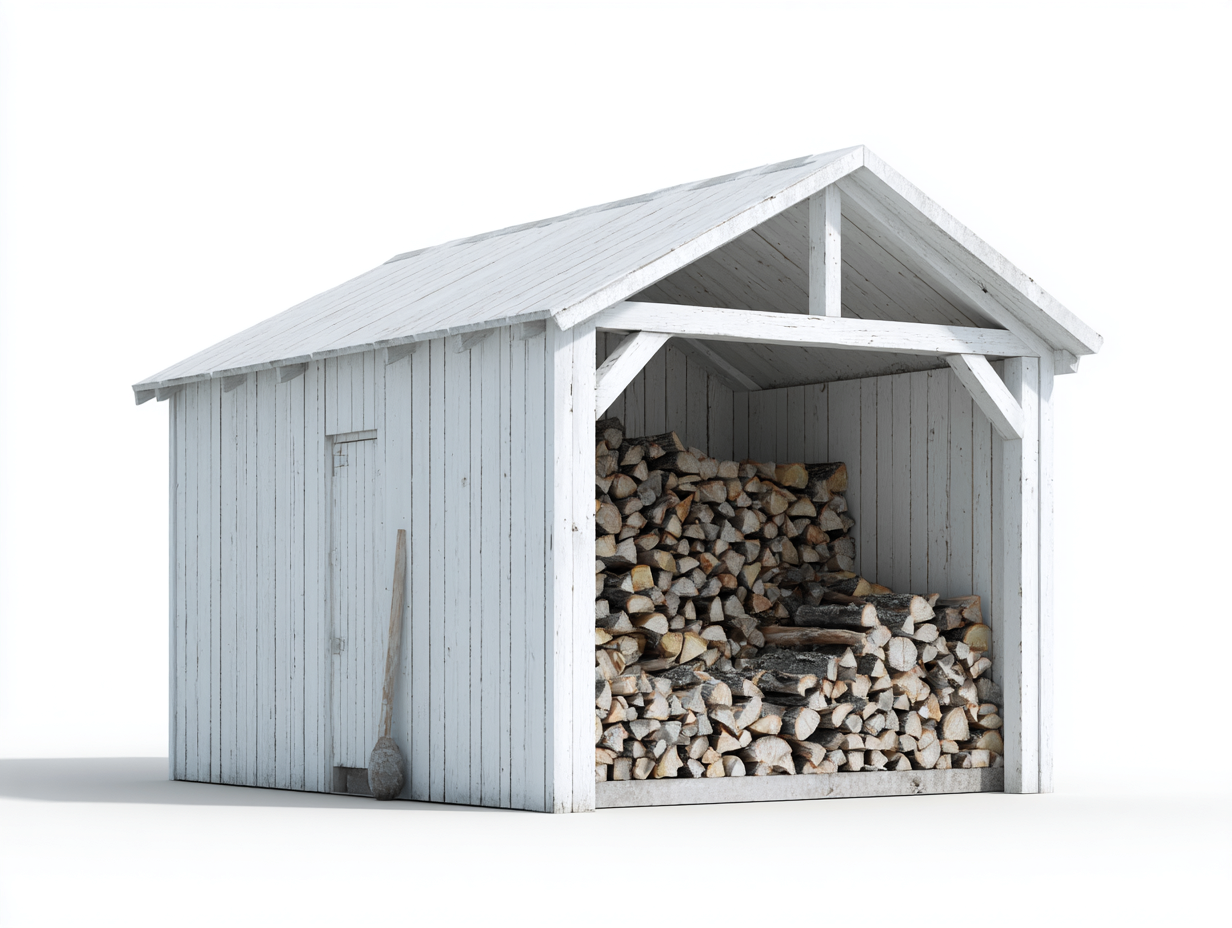 Leñero de jardín madera maciza 180x100x170 cm blanco - almacenamiento exterior - diseño rústico-Vamonpanest
