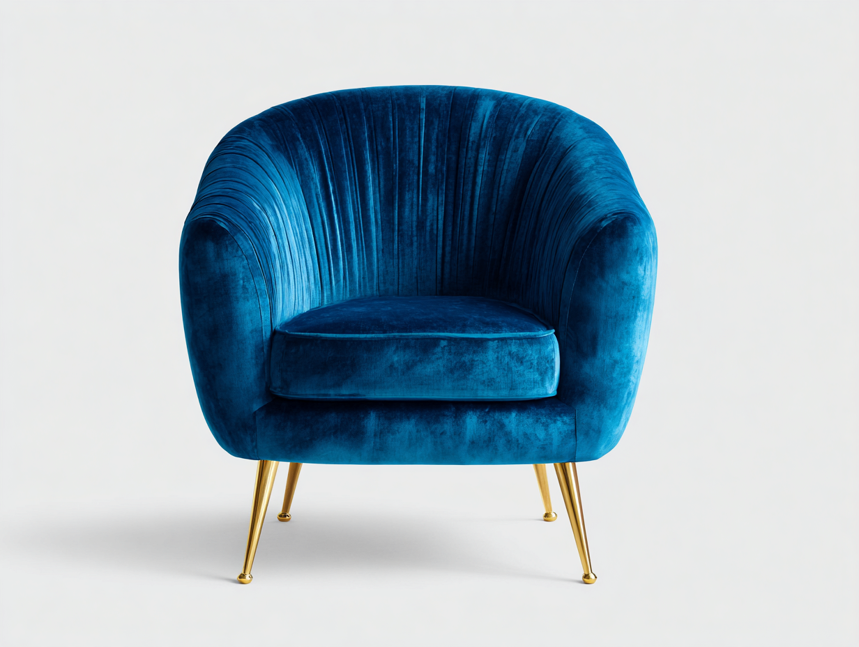 Sillones tapizado terciopelo metal 78x75x80 cm - azul-dorado - diseño moderno elegante-Vamonpanest